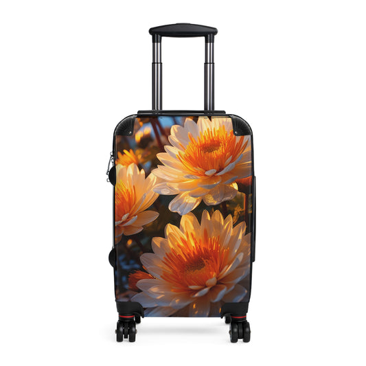 Nature Flowers Floral White Bloom Art Carry-On Suitcase - Stylish Luggage for Travelers