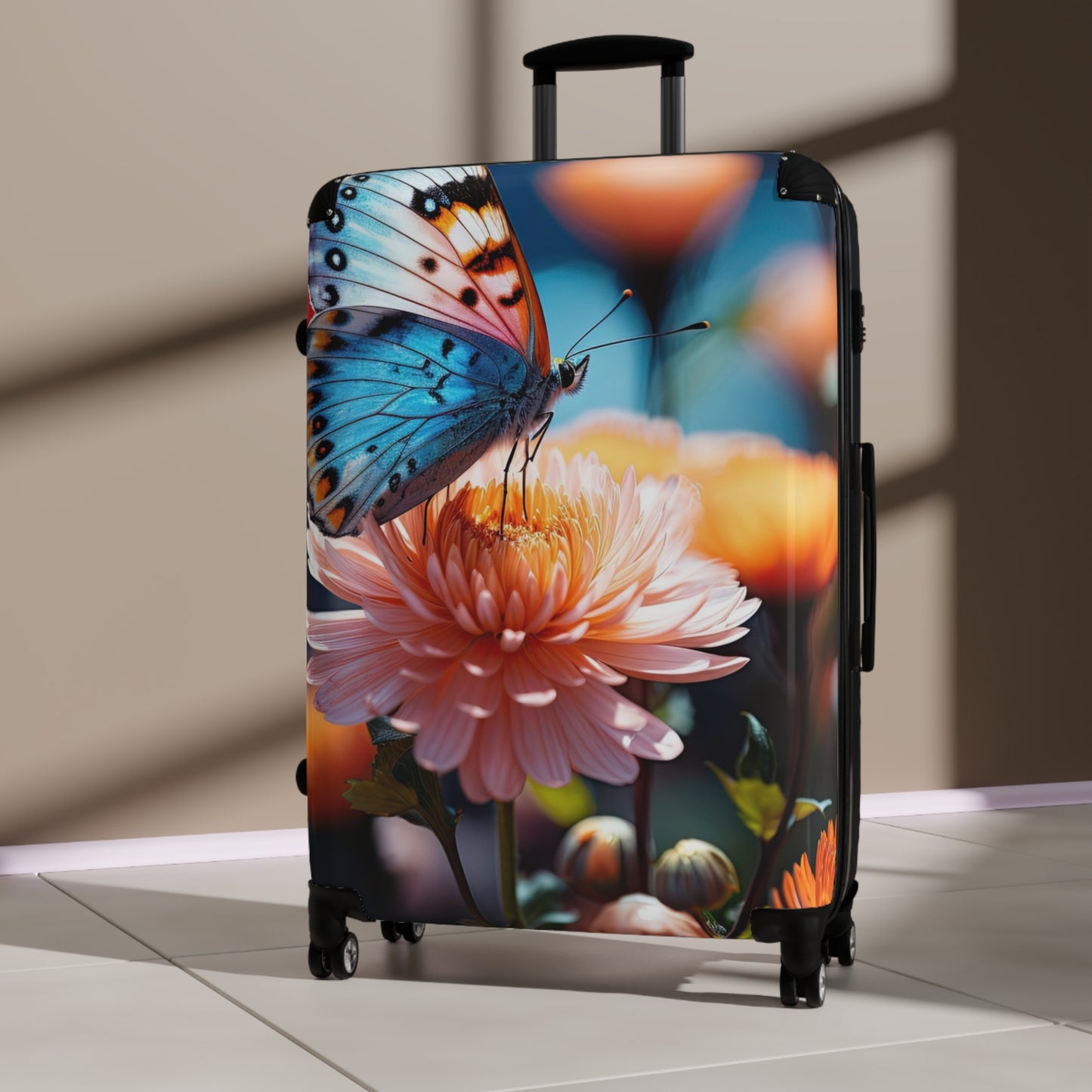 Nature Butterflies Floral On Flowers Art Carry-On Suitcase - Stylish Luggage for Travelers
