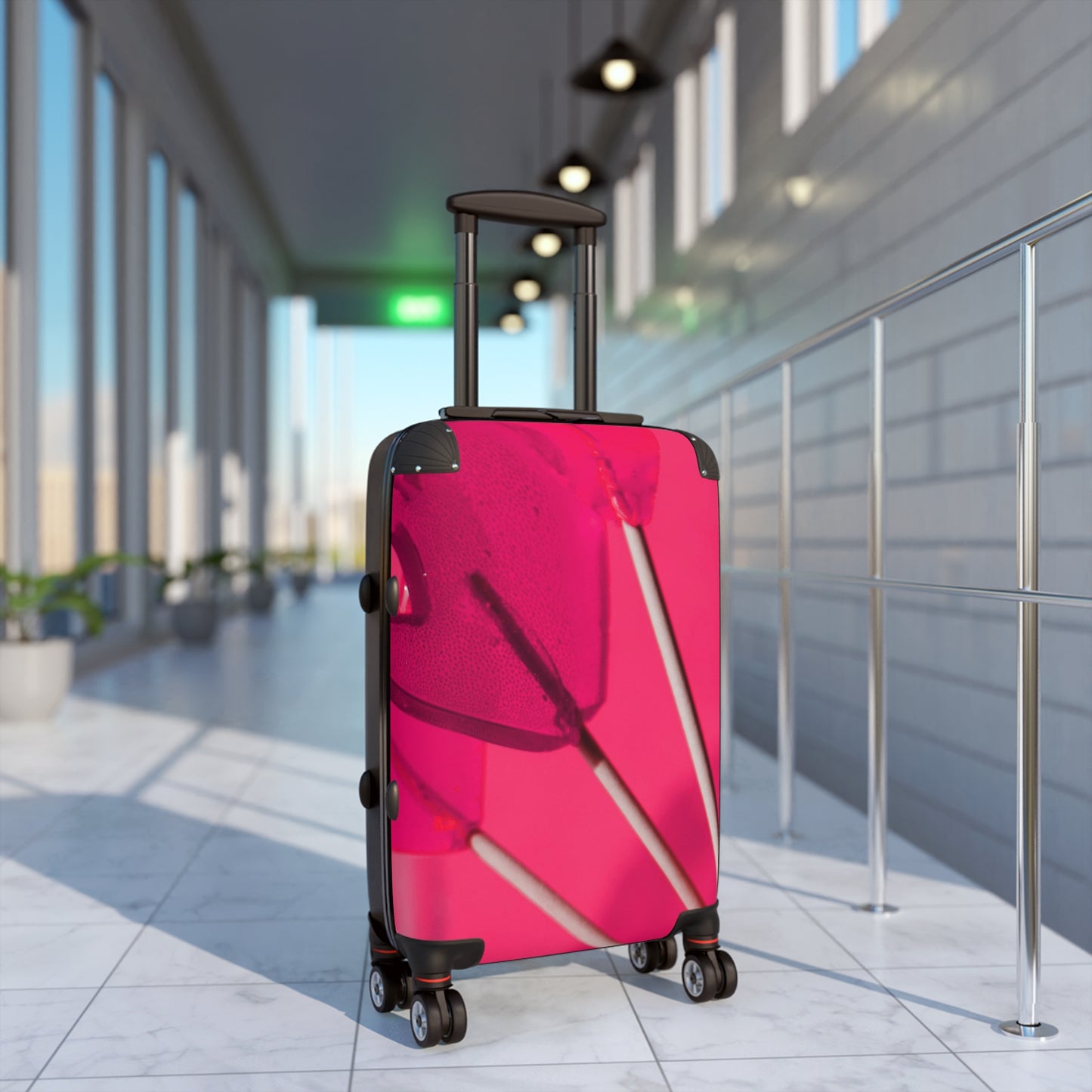 Love Pink Heart Art Carry-On Suitcase - Stylish Luggage for Travelers