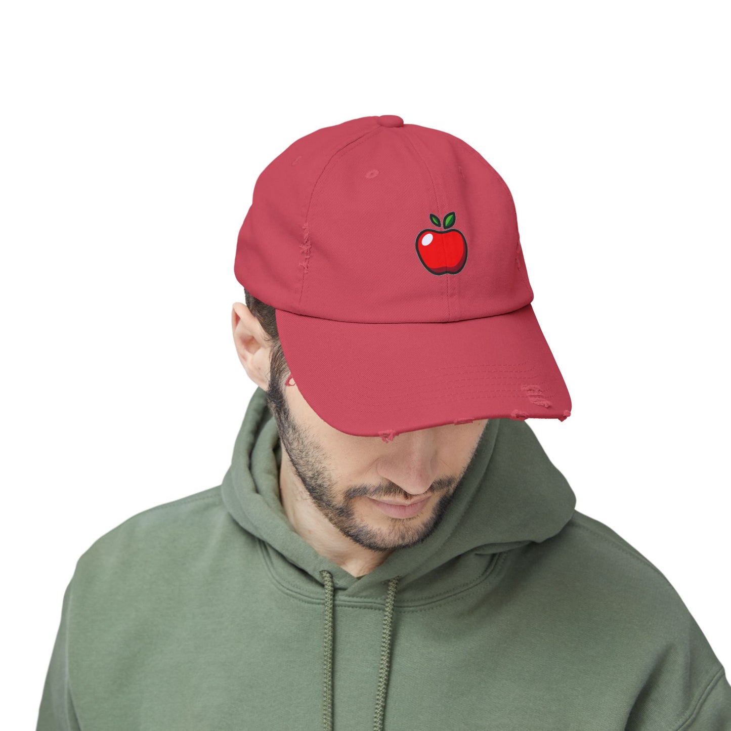 Apple Vintage Distressed Dad Hat Unisex Adjustable Cotton Twill Baseball Cap for Casual Everyday Wear