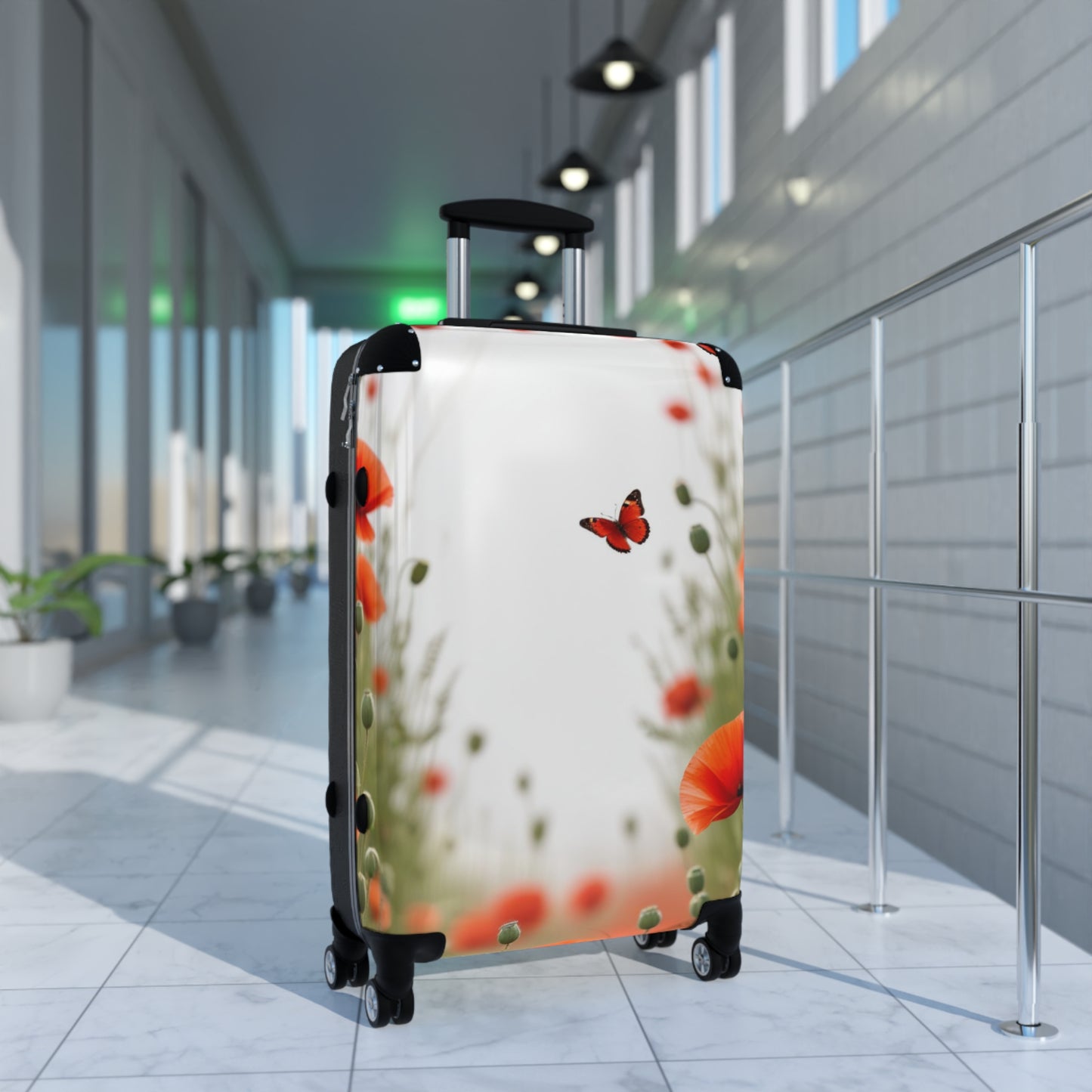Nature Flowers Floral Poppy Art Carry-On Suitcase - Stylish Luggage for Travelers