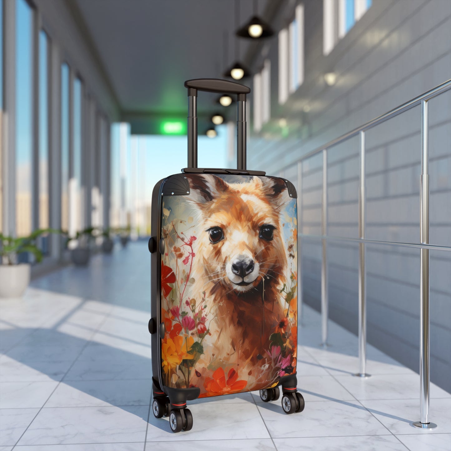 Nature Flowers Floral Cute Kangaroo Art Carry-On Suitcase - Stylish Luggage for Travelers
