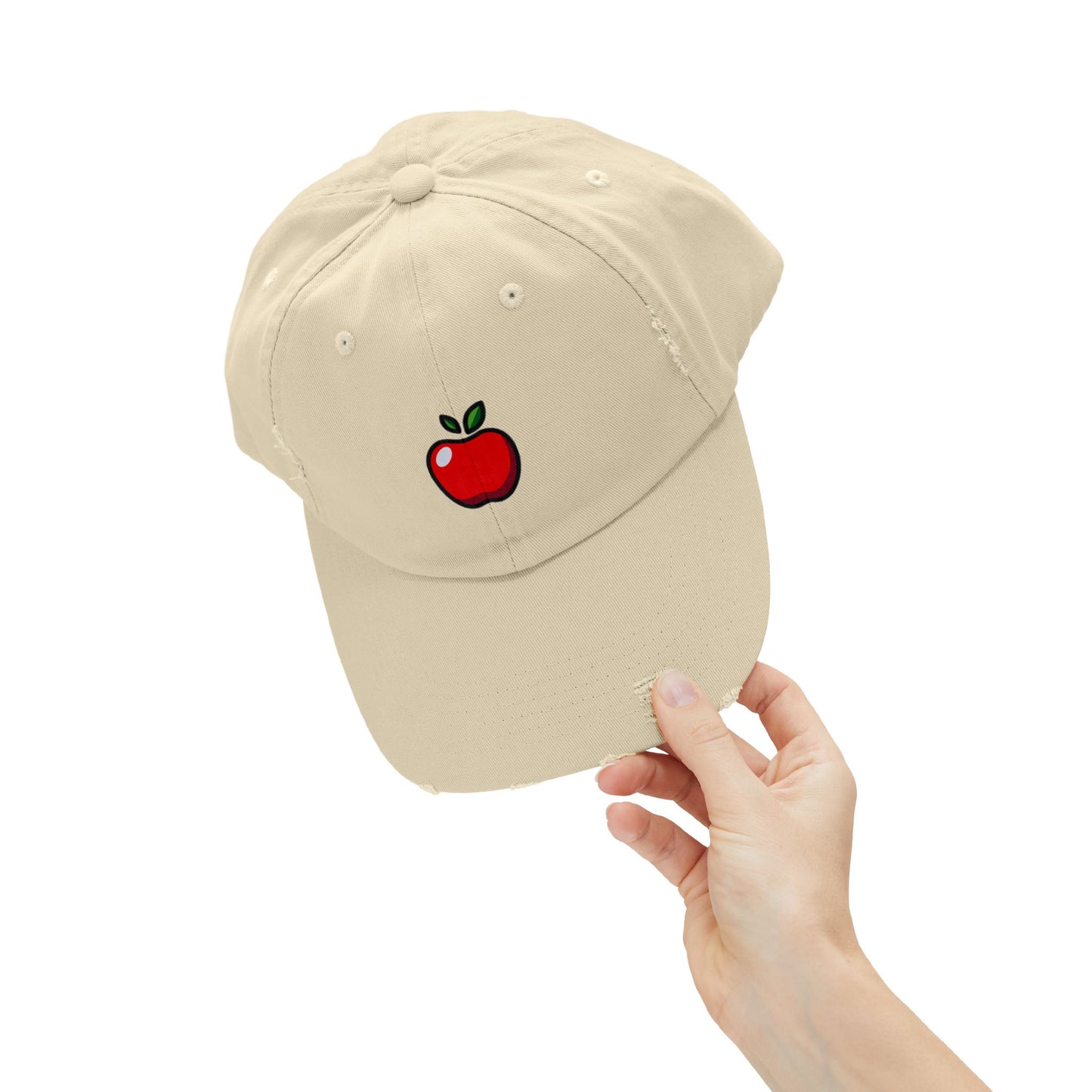 Apple Vintage Distressed Dad Hat Unisex Adjustable Cotton Twill Baseball Cap for Casual Everyday Wear