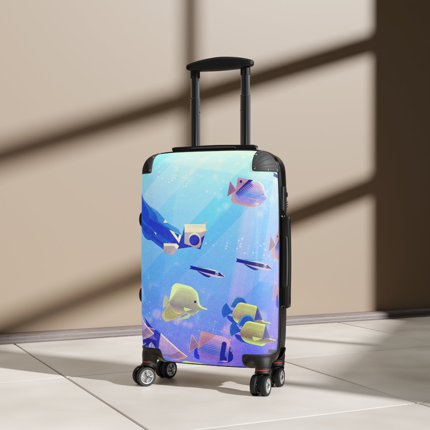 Abstract Underwater Fish Art Carry-On Suitcase - Stylish Luggage for Travelers