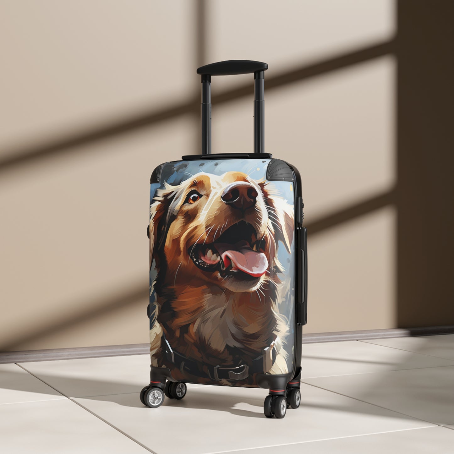 Nature Flowers Floral Happy Dog Art Carry-On Suitcase - Stylish Luggage for Travelers