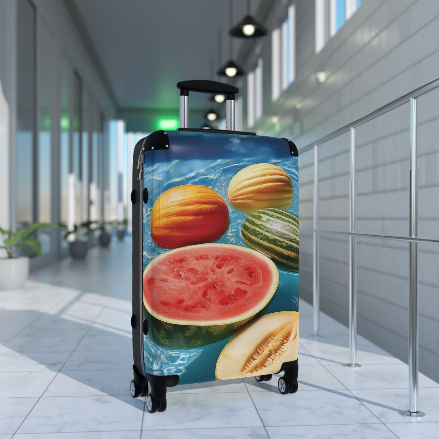 Nature Summer Fruits Floating in Pool Carry-On Suitcase - Stylish Luggage for Travelers