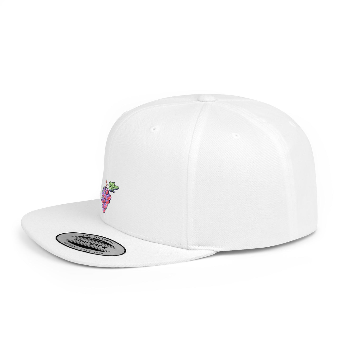 Icons Embroidered Grapes Flat Bill Snapback – Lightweight, Custom Fit, Premium Quality
