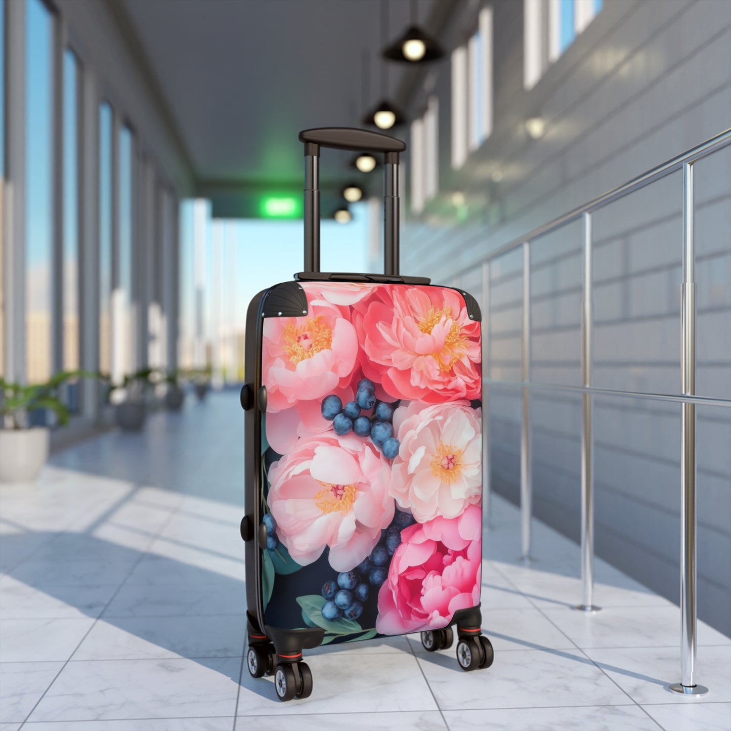 Nature Flowers Floral Pink and Red Painting Art Carry-On Suitcase - Stylish Luggage for Travelers