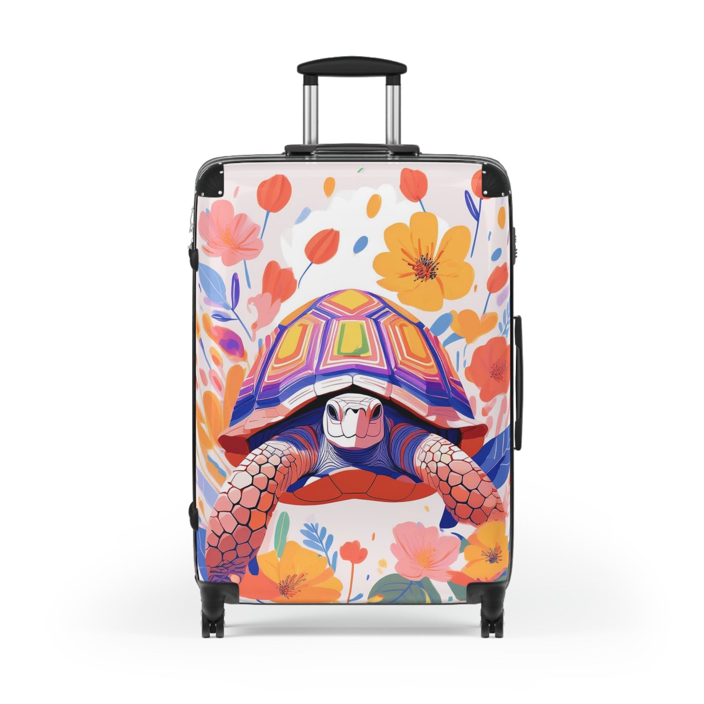 Nature Flowers Floral Colorful Turtle Art Carry-On Suitcase - Stylish Luggage for Travelers