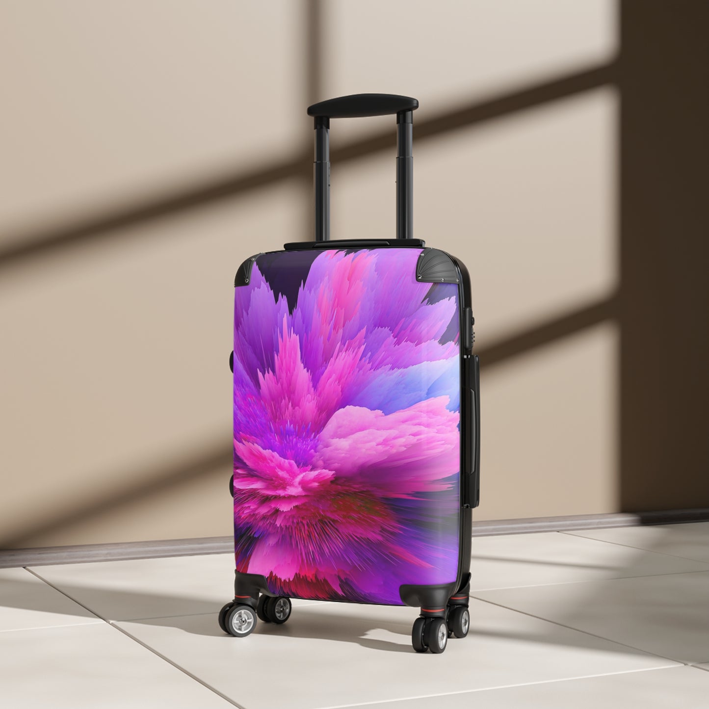 Abstract Colorful Burst Art Carry-On Suitcase - Stylish Luggage for Travelers