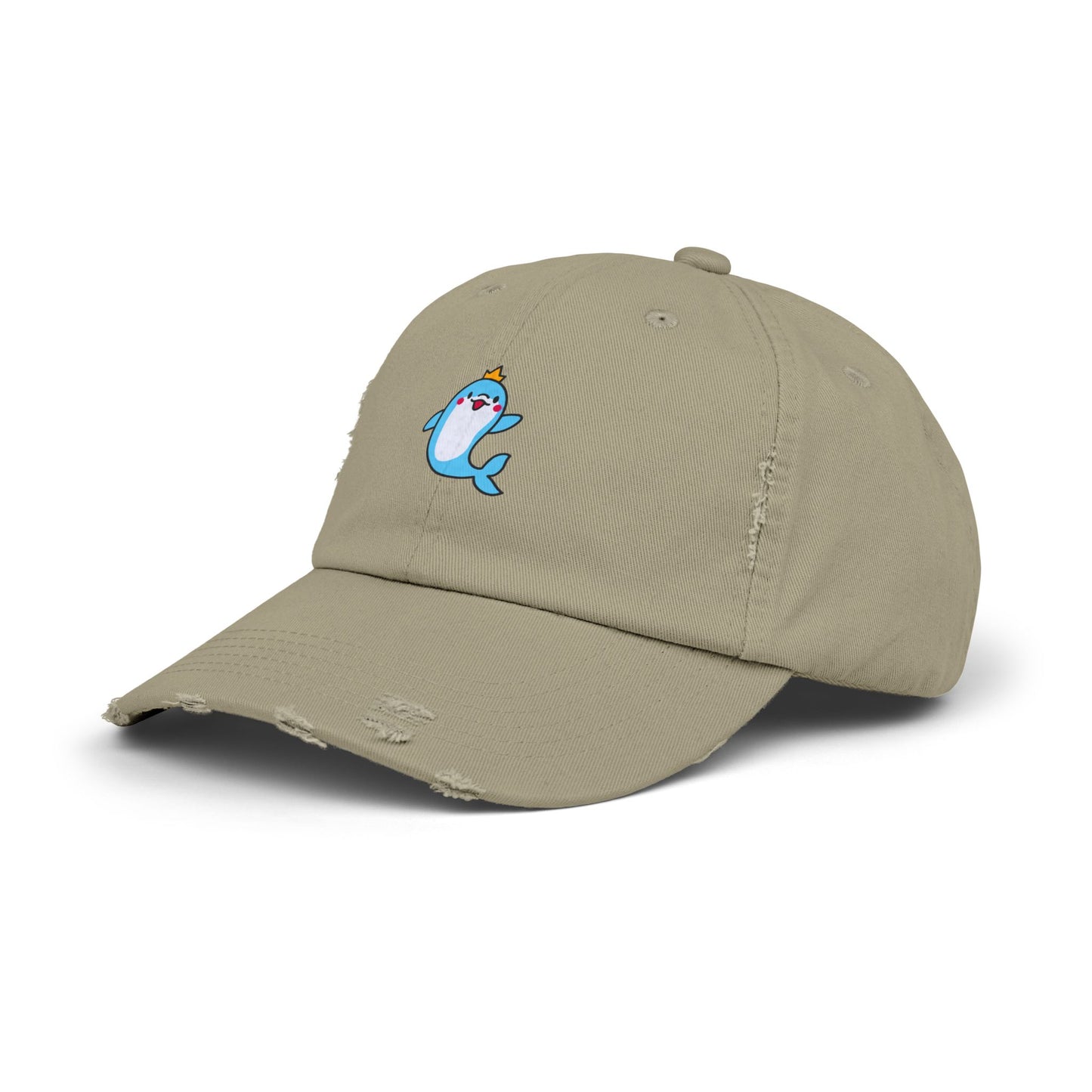 Dolphin Crown Vintage Distressed Dad Hat Unisex Adjustable Cotton Twill Baseball Cap for Casual Everyday Wear