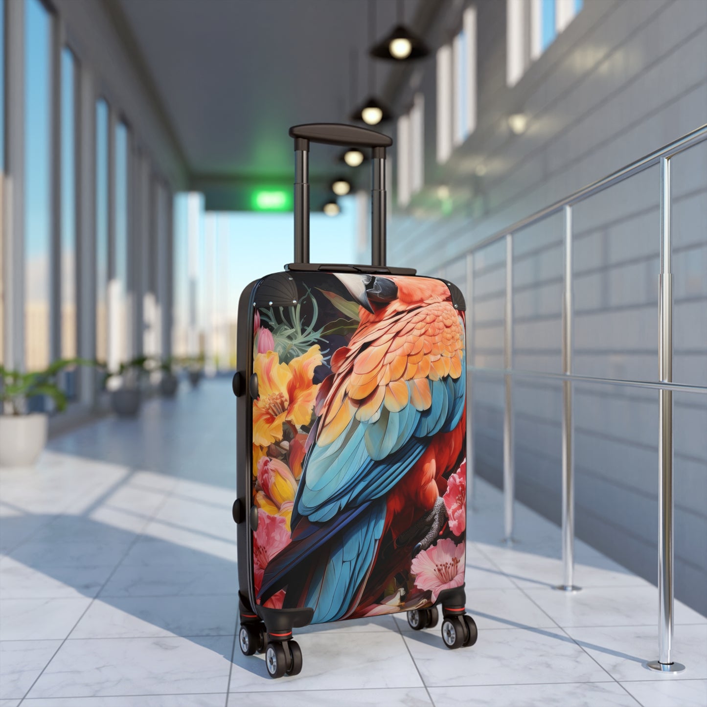 Nature Flowers Floral Colorful Parrot Art Carry-On Suitcase - Stylish Luggage for Travelers