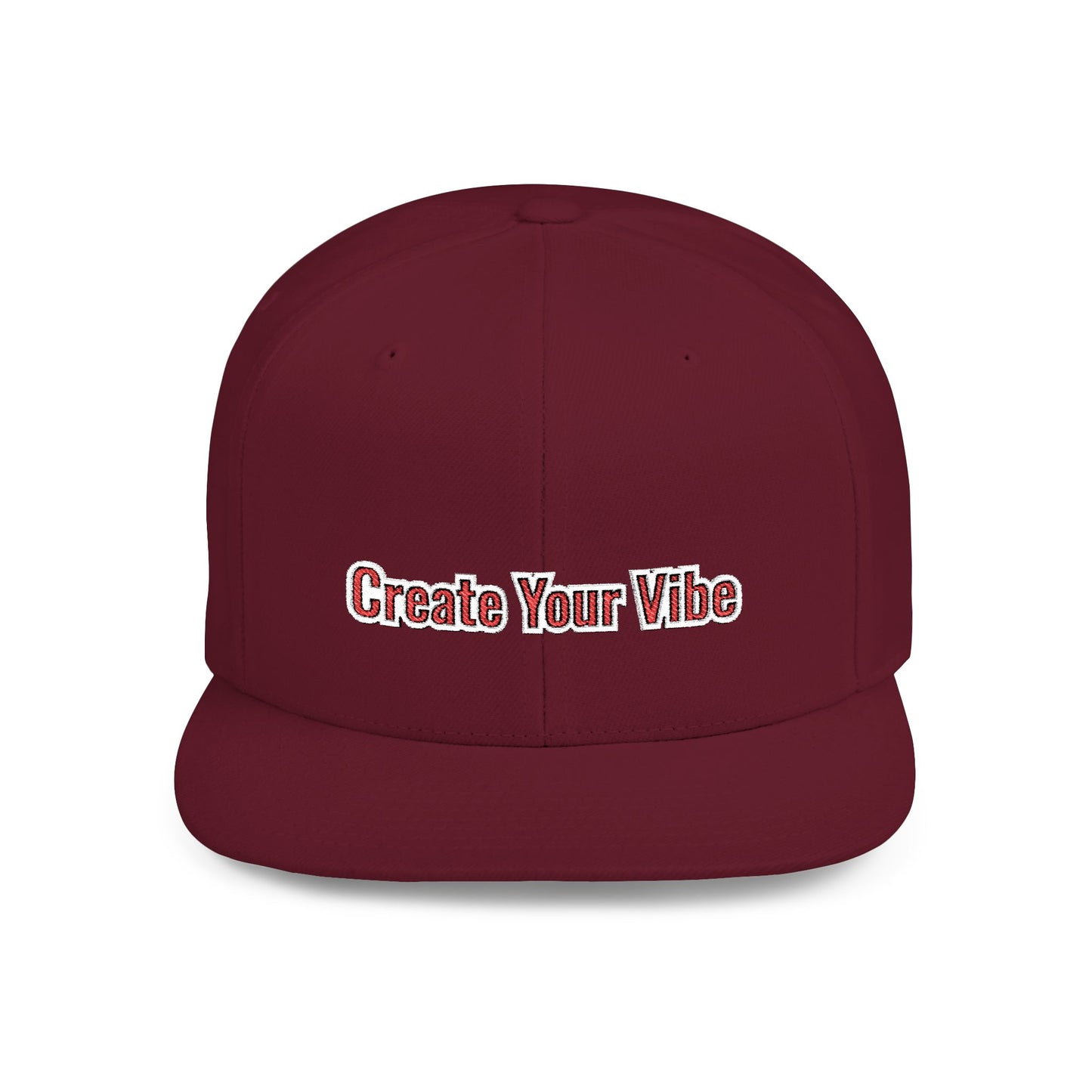 Text Create Your Vibe Flat Bill Snapback – Lightweight, Custom Fit, Premium Quality