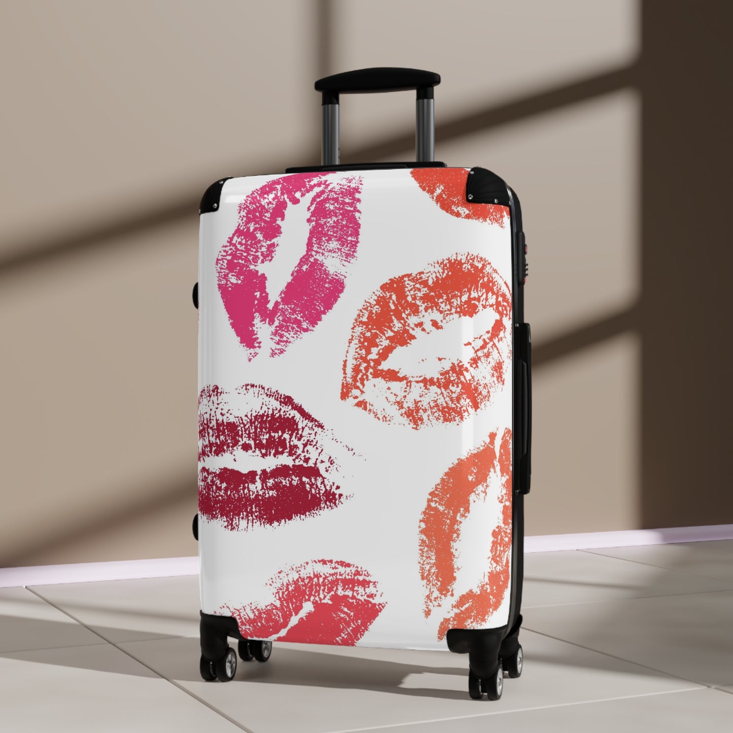 Abstract Kiss Pattern Art Carry-On Suitcase - Stylish Luggage for Travelers