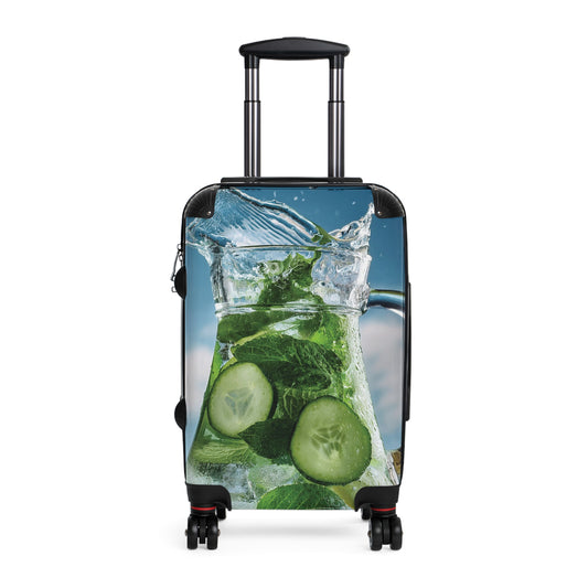 Nature Summer Cucumber and Mint FLoating Carry-On Suitcase - Stylish Luggage for Travelers