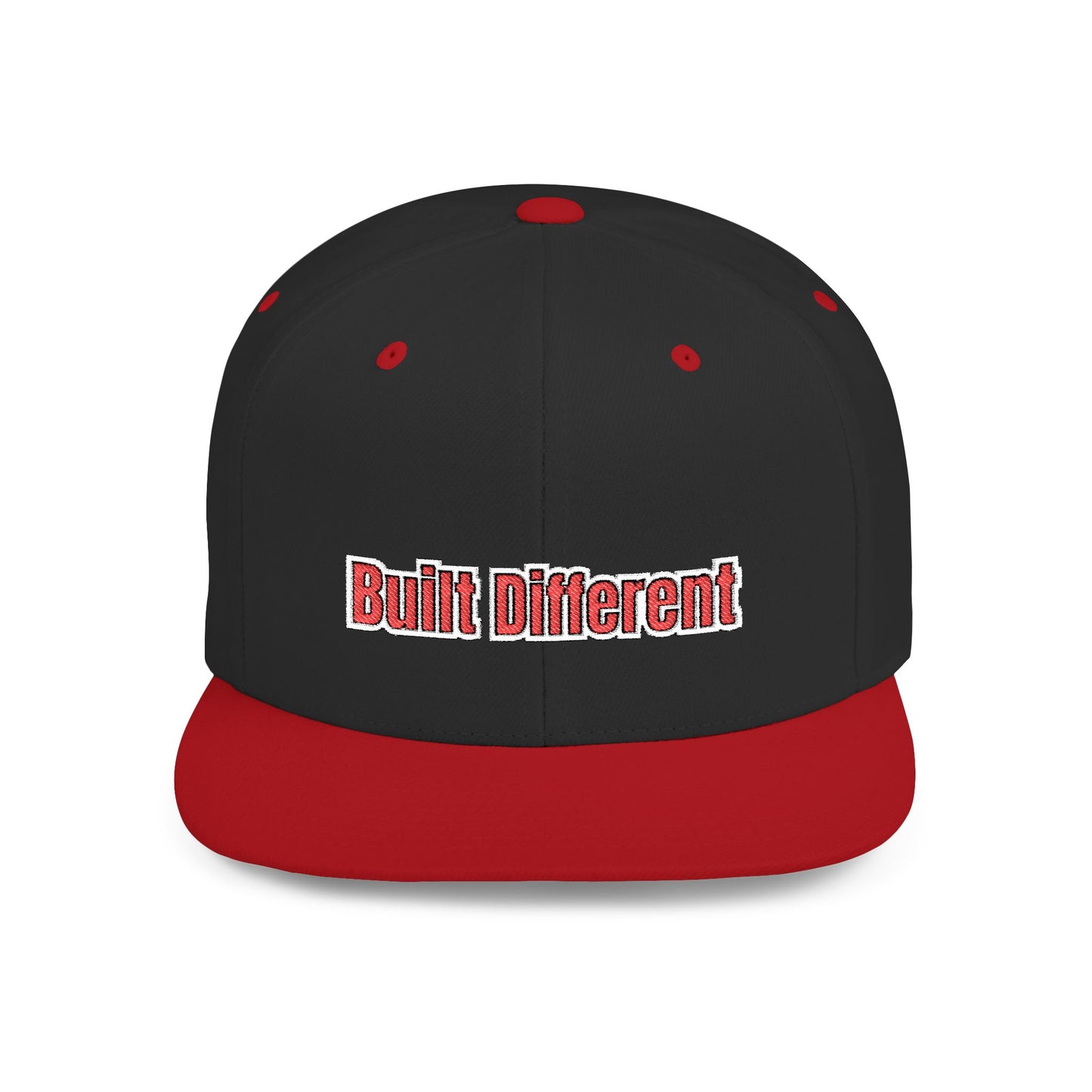 Text Built Different Flat Bill Snapback – Lightweight, Custom Fit, Premium Quality