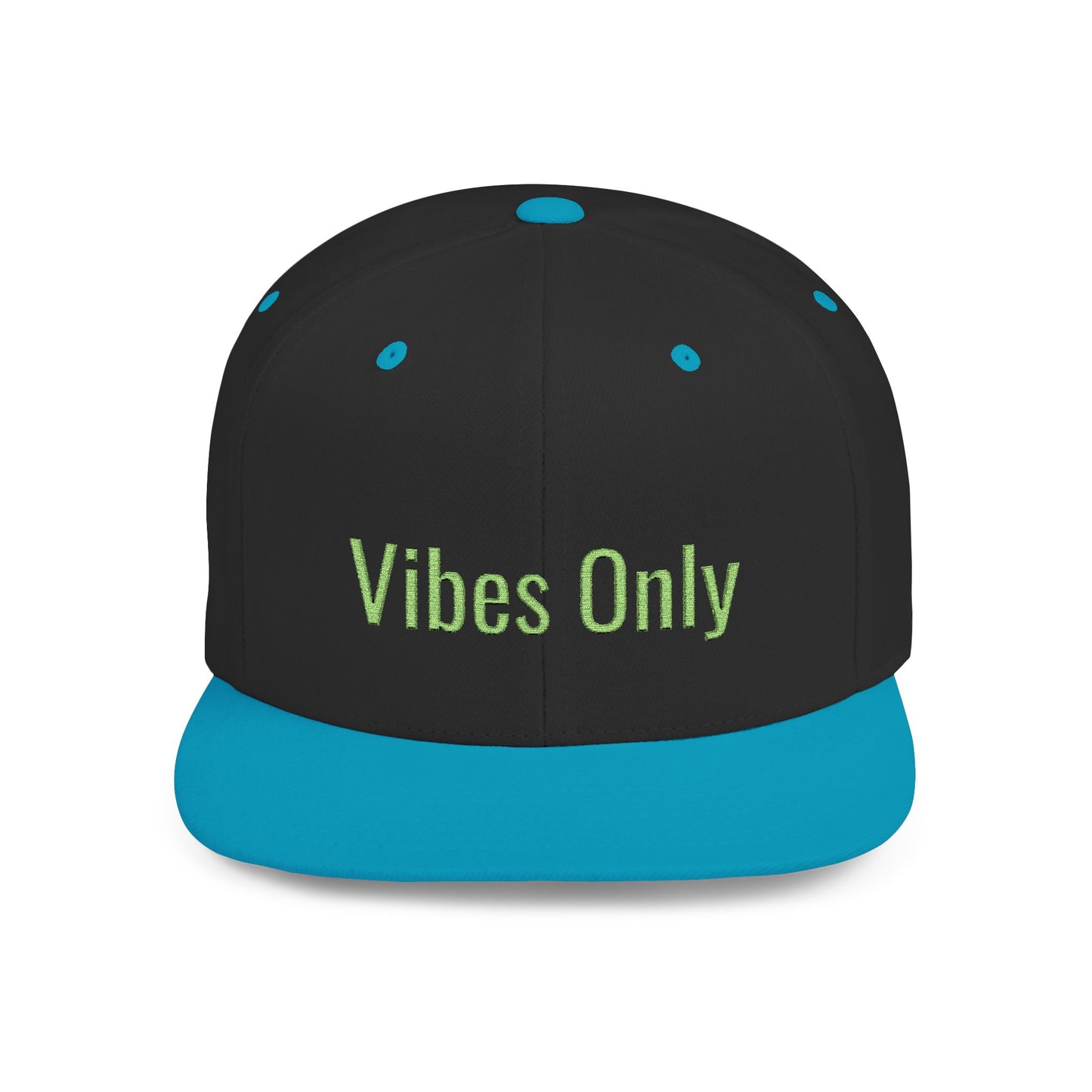 Text Vibes Only Flat Bill Snapback – Lightweight, Custom Fit, Premium Quality