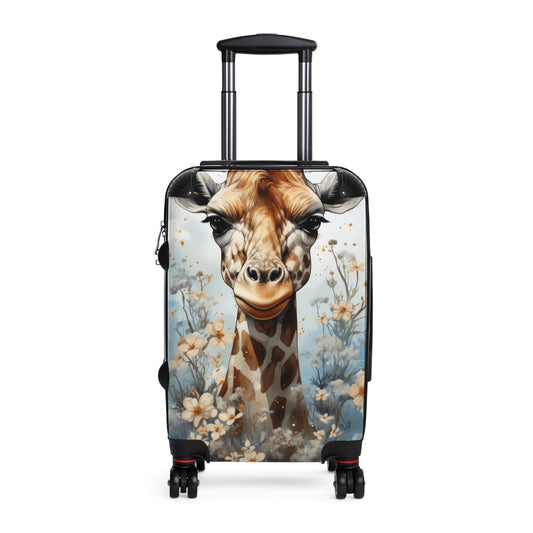 Nature Giraffe Floral Flowers Art Carry-On Suitcase - Stylish Luggage for Travelers