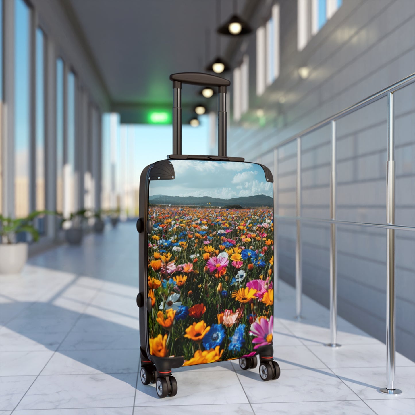 Nature Flowers Floral Vibrant Field Art Carry-On Suitcase - Stylish Luggage for Travelers