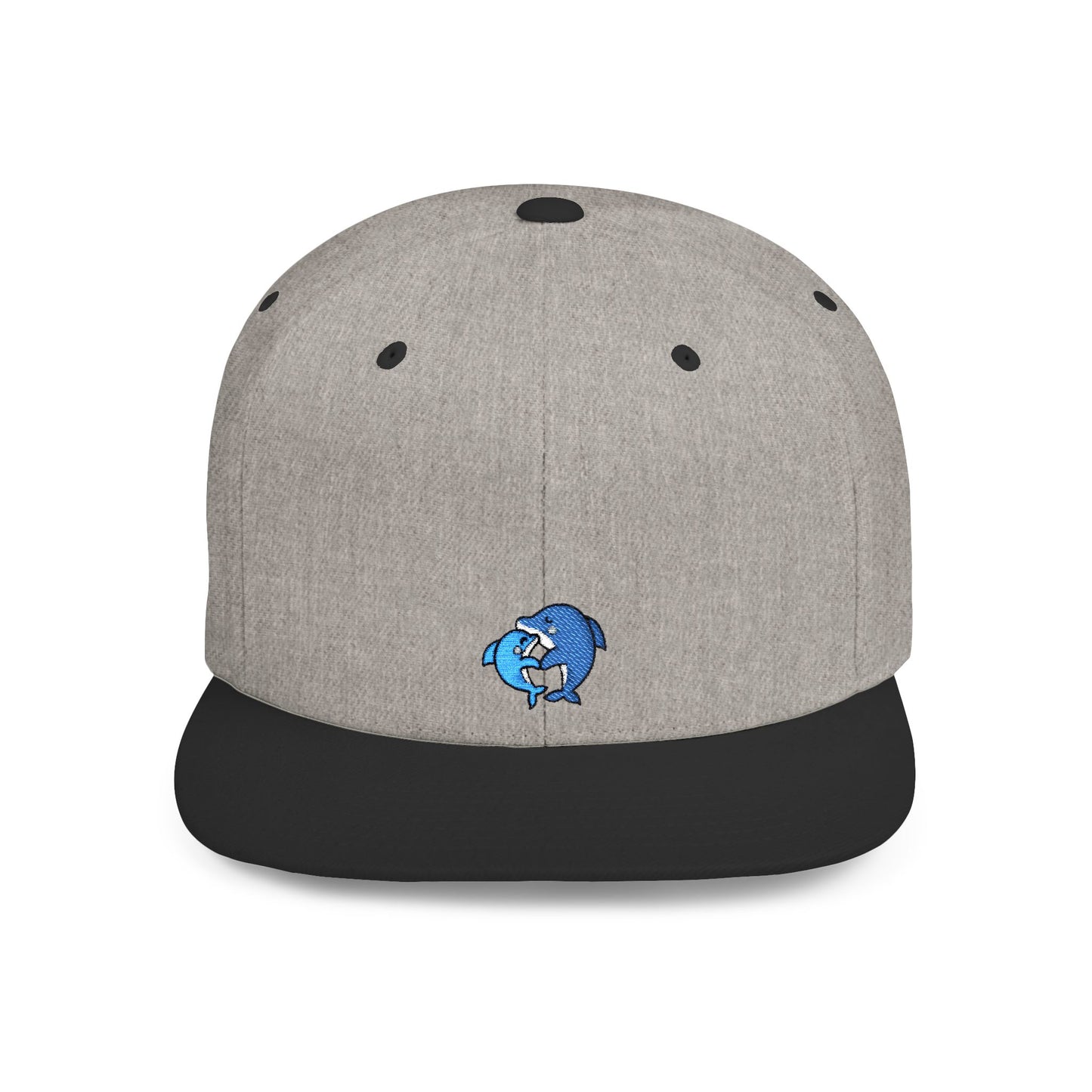 Icons Embroidered Dolphin Couple Flat Bill Snapback – Lightweight, Custom Fit, Premium Quality