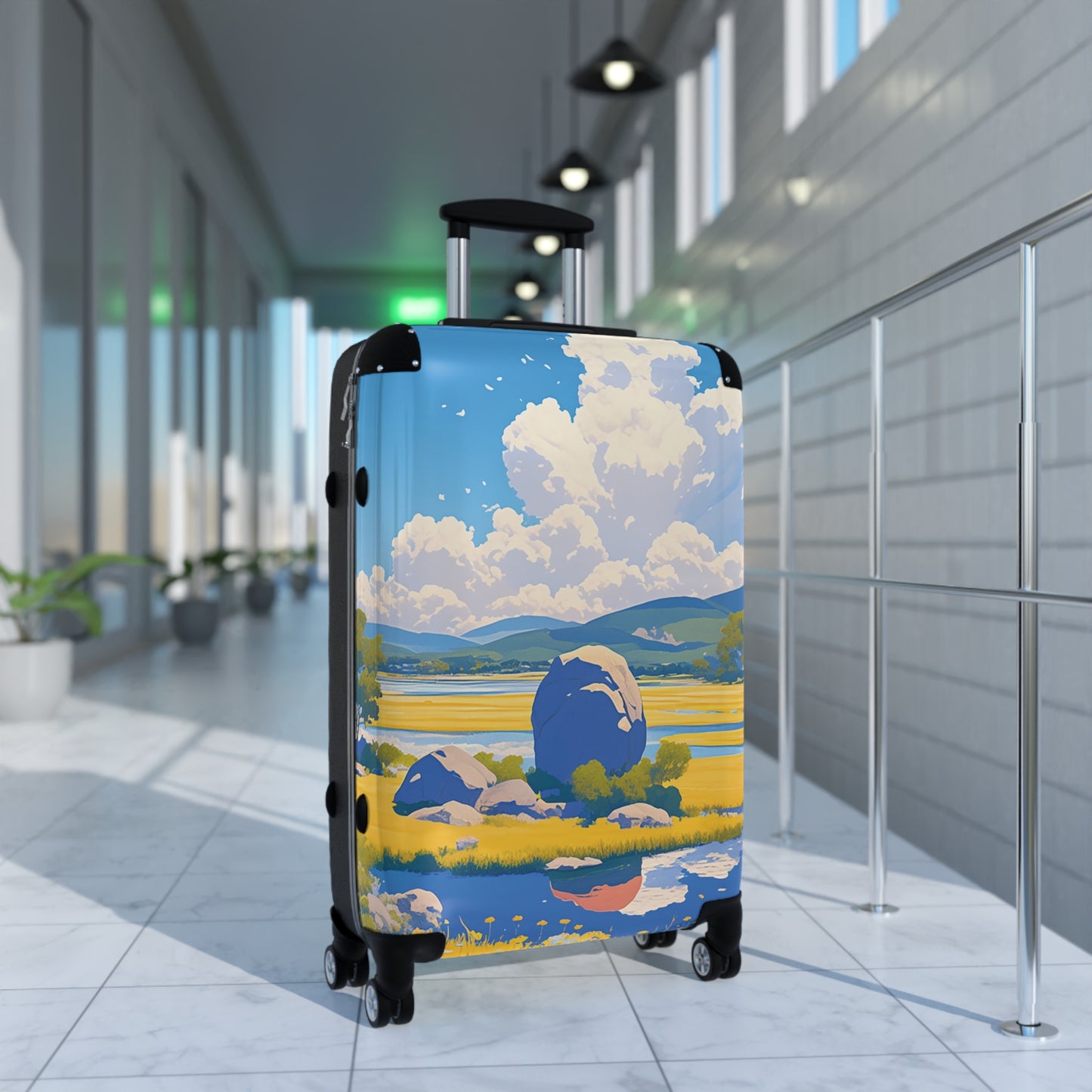 Nature Summer Blue Sky White Clouds Carry-On Suitcase - Stylish Luggage for Travelers