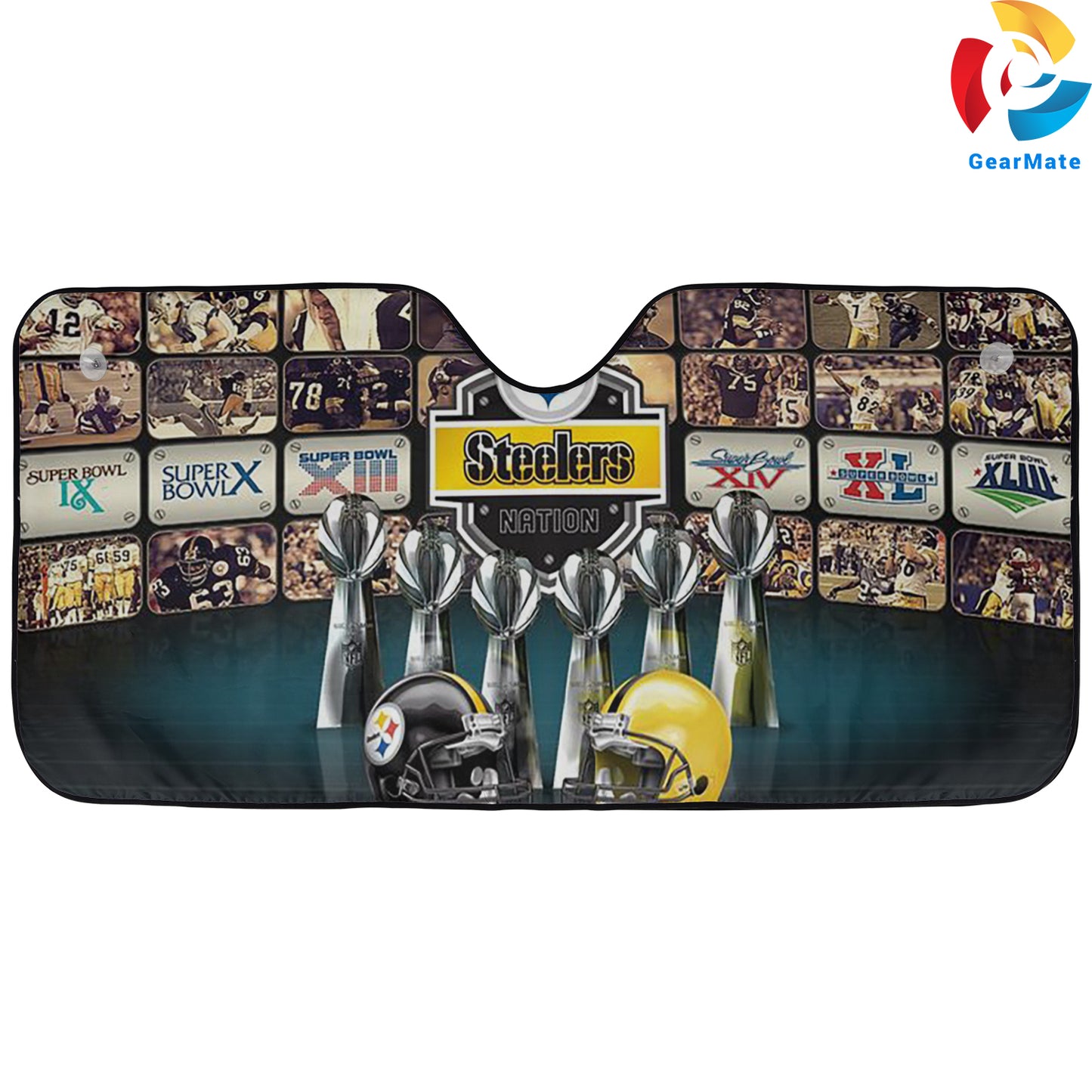 Pittsburgh Steelers NFL Football Team Pride Reflective Car Sunshade – Premium Heat & UV Protection, Universal Fit