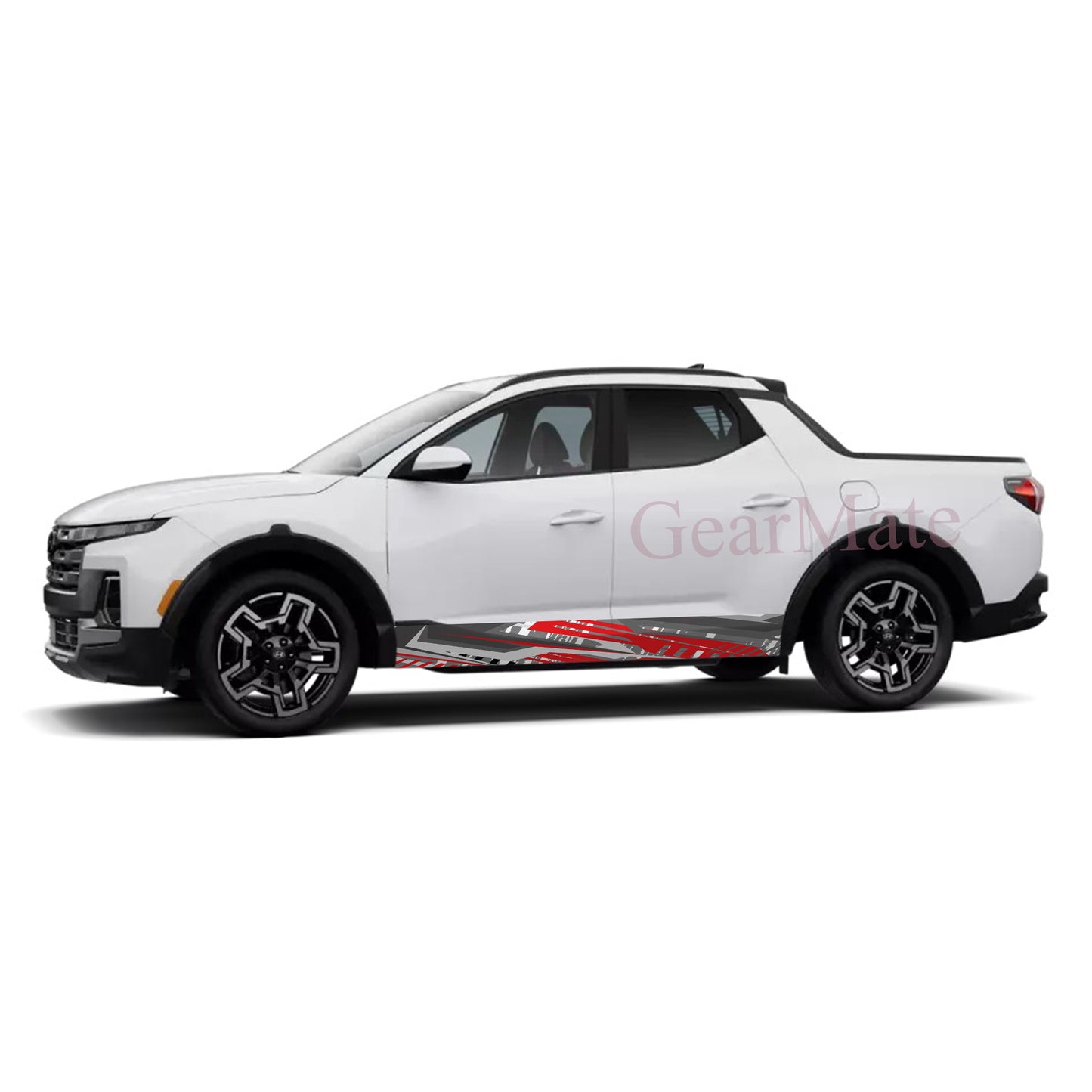 Sport Grey Red Rocker Panel Graphic Decal Kit (Left & Right Sides) - High Quality Vinyl for Trucks & SUVs