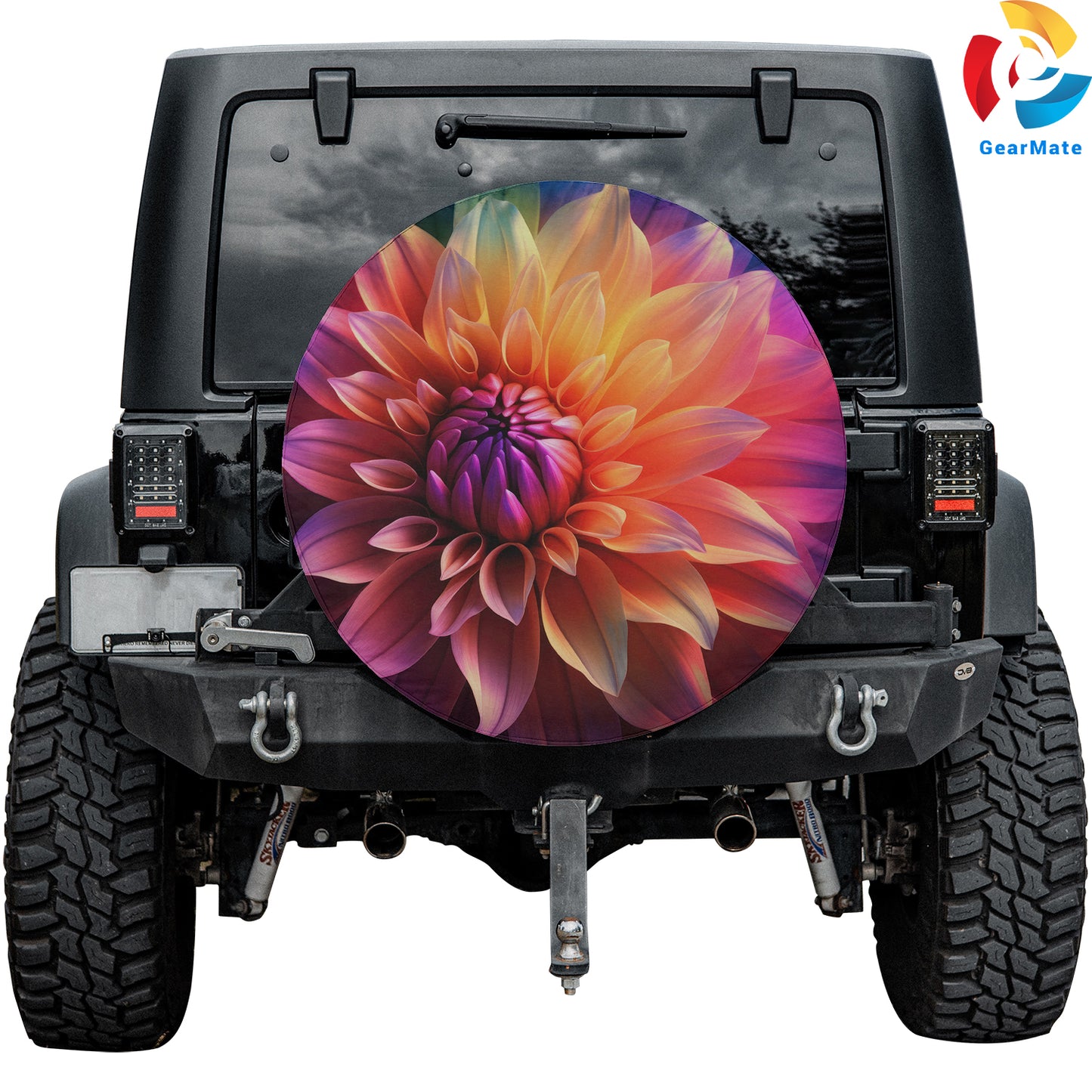 Colorful Flowers Spare Tire Cover – Premium Waterproof UV Resistant Protector
