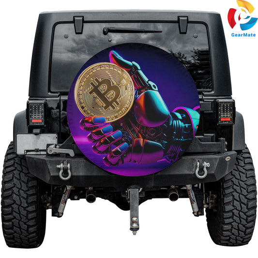 Bitcoin Robot Spare Tire Cover – Premium Waterproof UV Resistant Protector