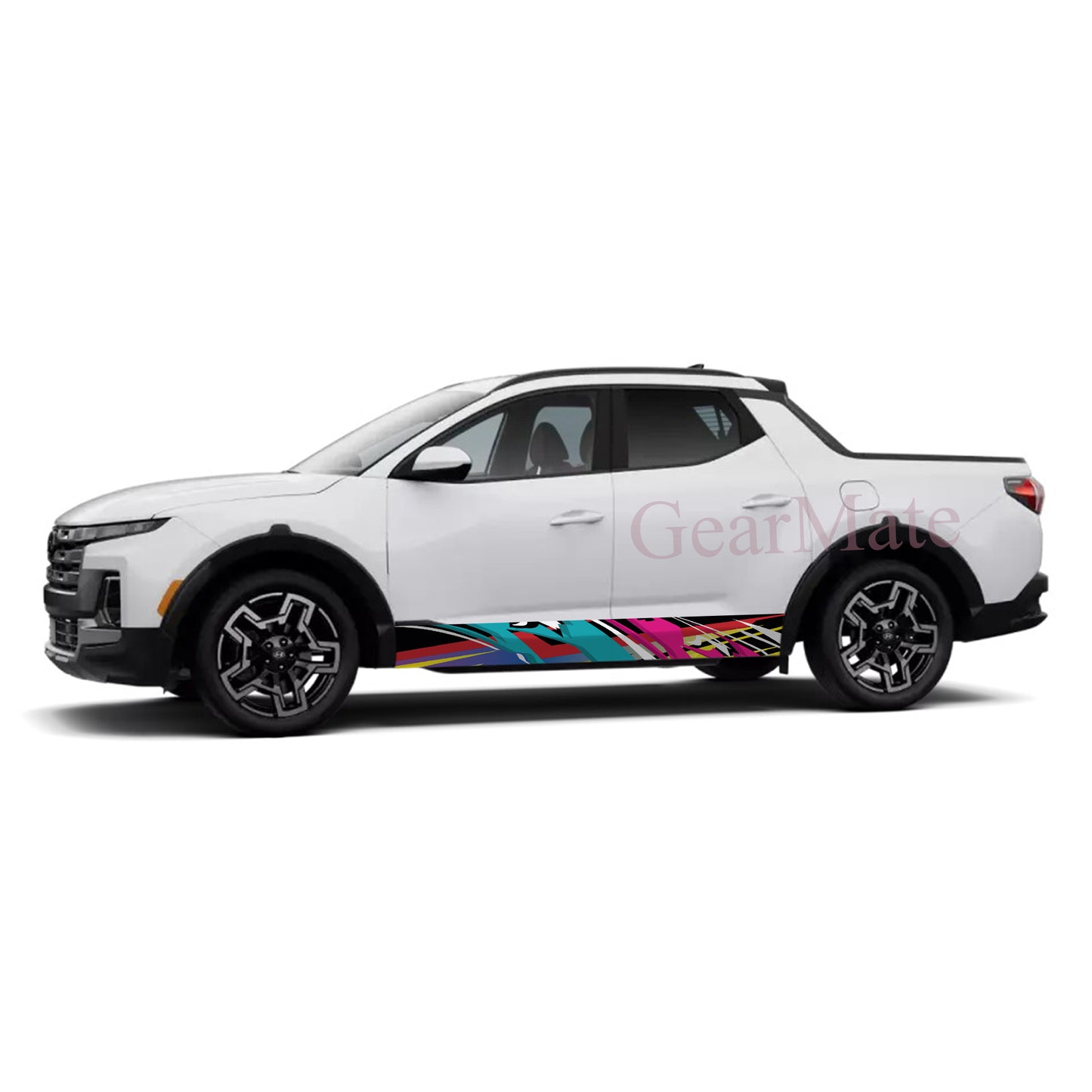 Racing Stripe Colorful Rocker Panel Graphic Decal Kit (Left & Right Sides) - High Quality Vinyl for Trucks & SUVs