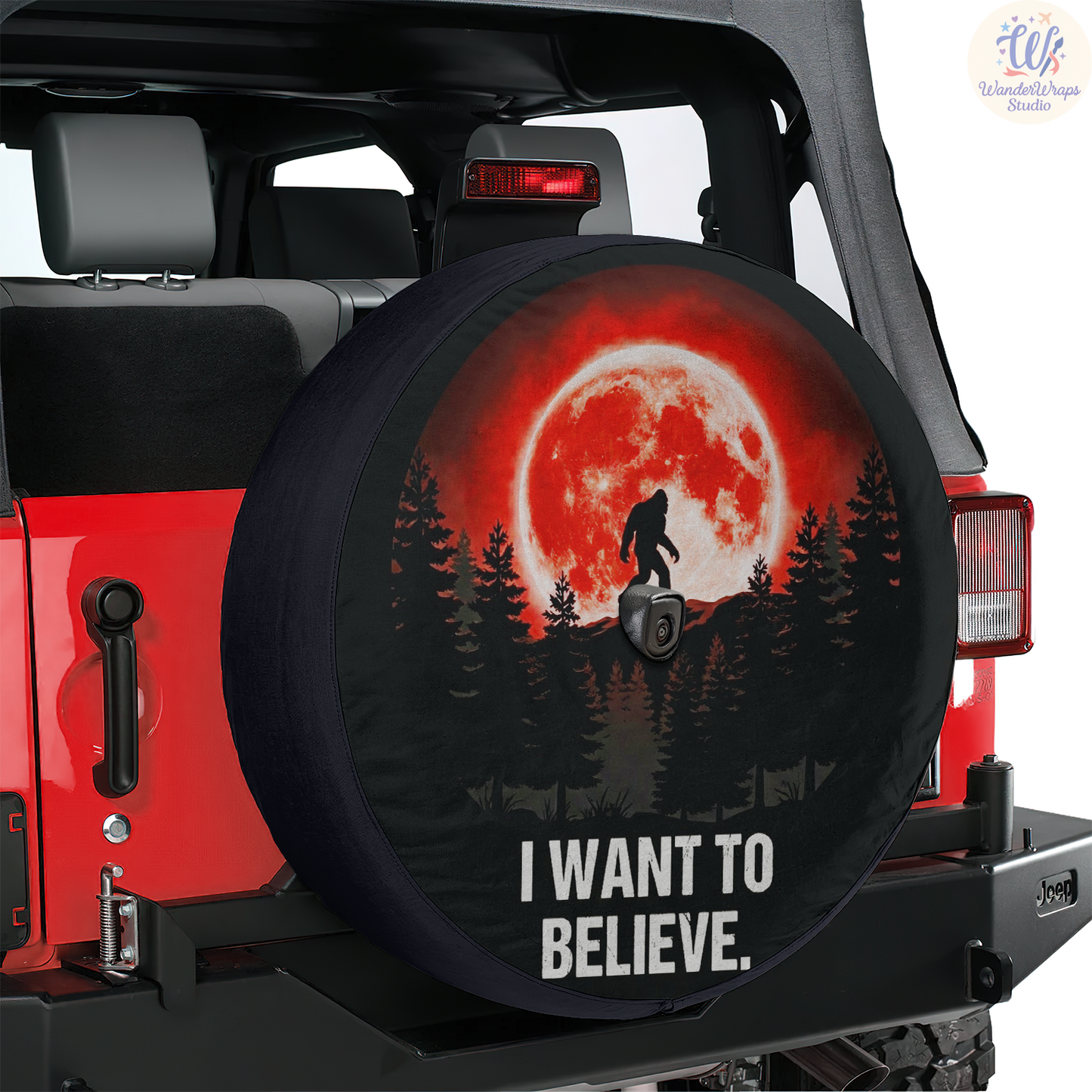 I Want To Believe Spare Tire Cover – Waterproof UV Resistant Protector with Camera Hole