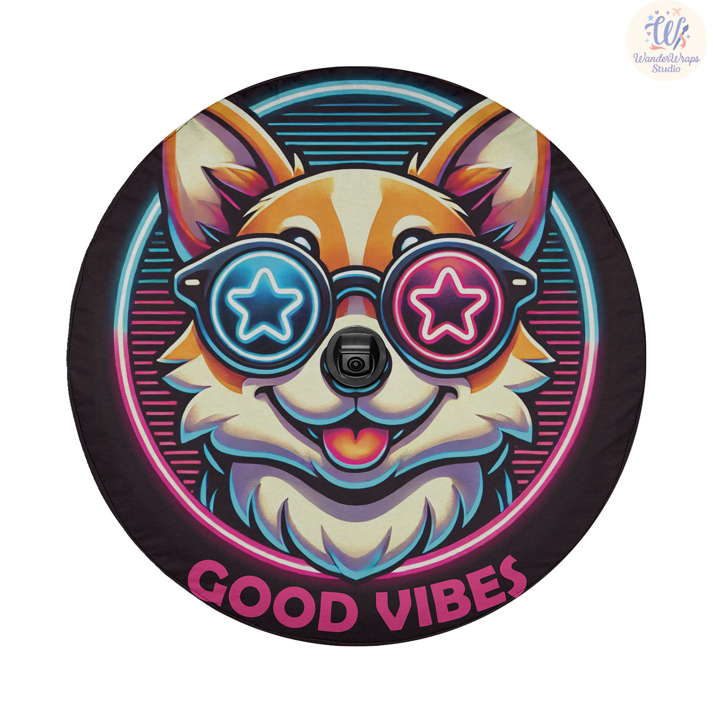 Cute Corgi Dog Spare Tire Cover – Waterproof UV Resistant Protector with Camera Hole