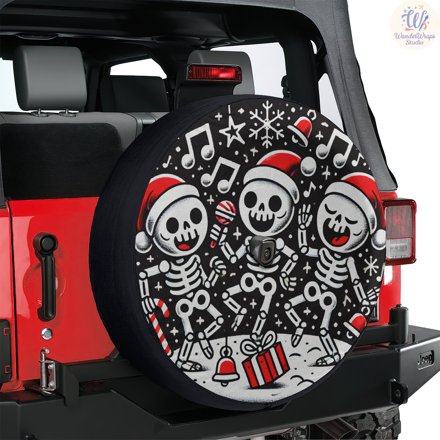 Skeletons Singing Spare Tire Cover – Waterproof UV Resistant Protector with Camera Hole