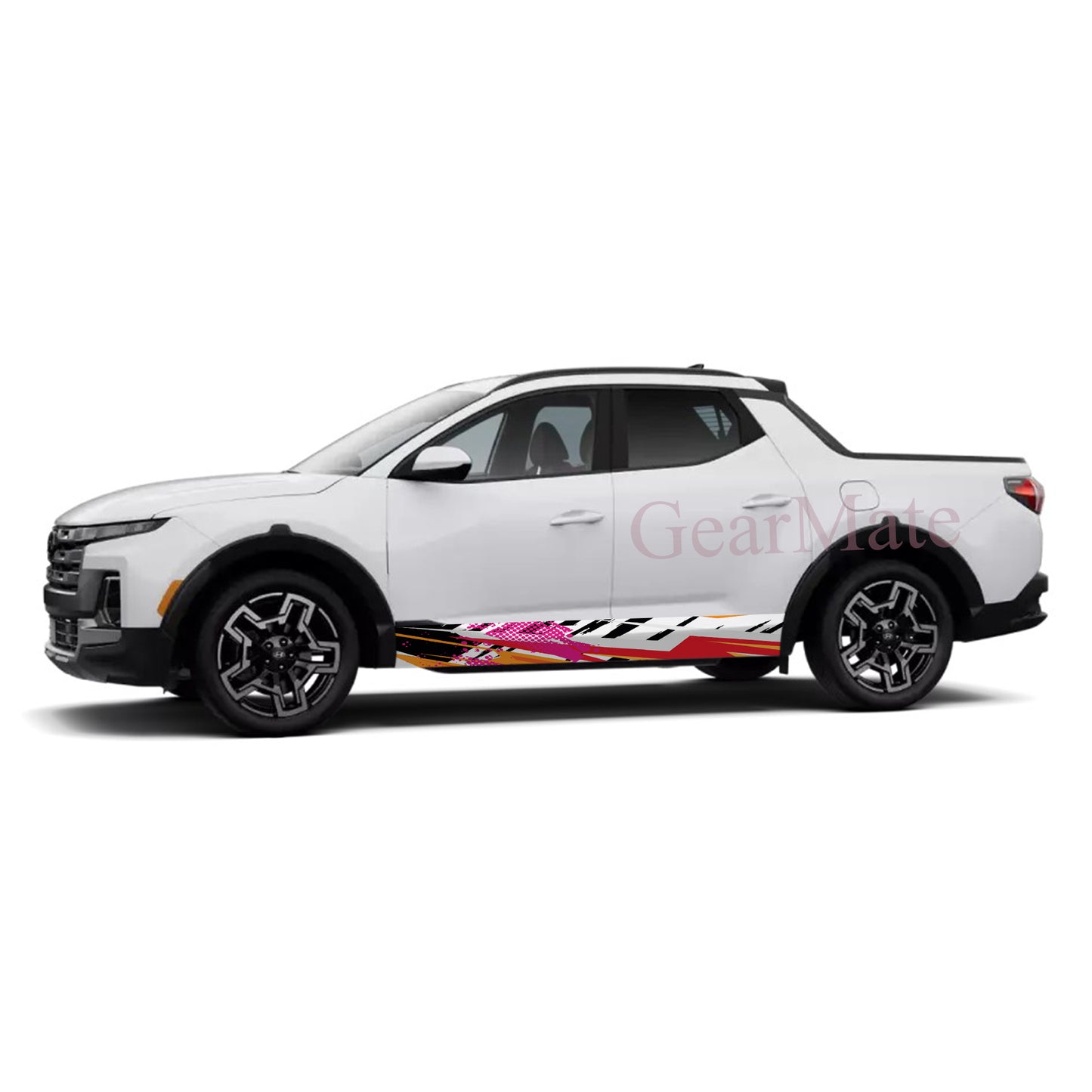 Racing Pink Black Panel Graphic Decal Kit (Left & Right Sides) - High Quality Vinyl for Trucks & SUVs