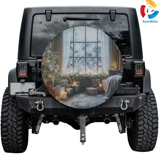 Merry Christmas 2024 Holiday Cheer Spare Tire Cover – Premium Waterproof UV Resistant Protector