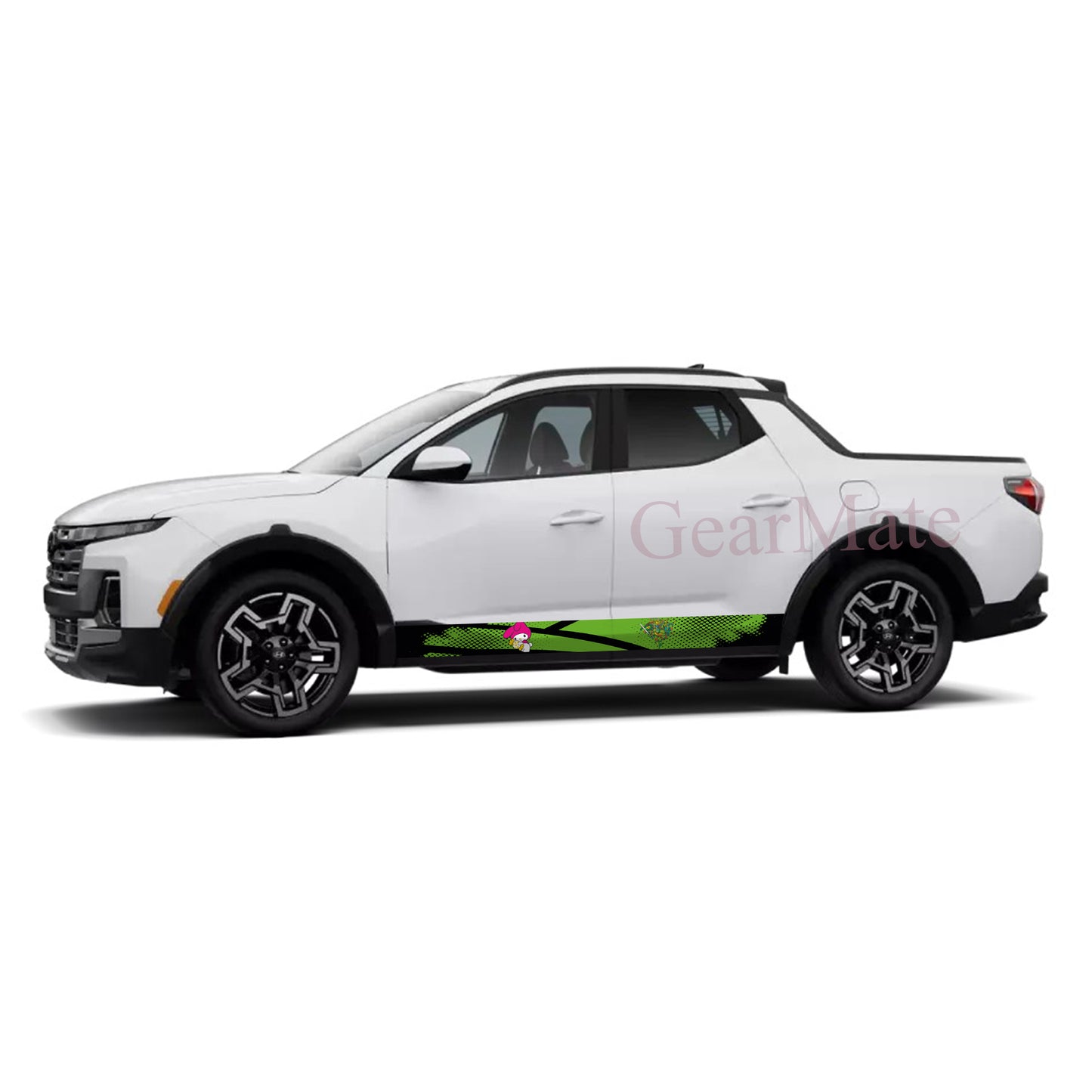 Speed Grunge Green Kuromi Rocker Panel Graphic Decal Kit (Left & Right Sides) - High Quality Vinyl for Trucks & SUVs