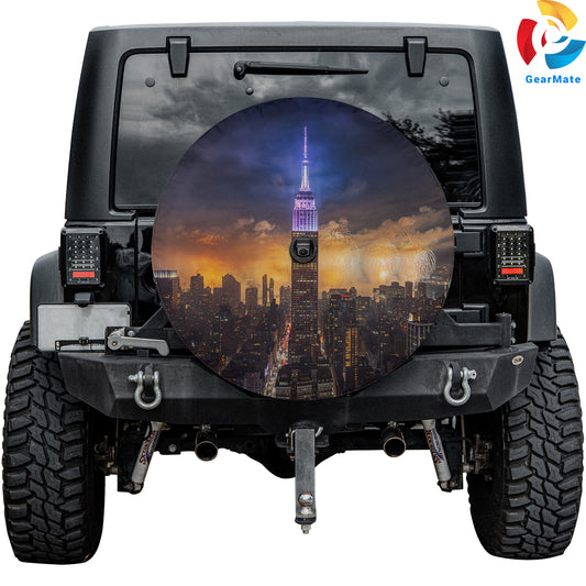 Empire State Building Spare Tire Cover – Premium Waterproof UV Resistant Protector
