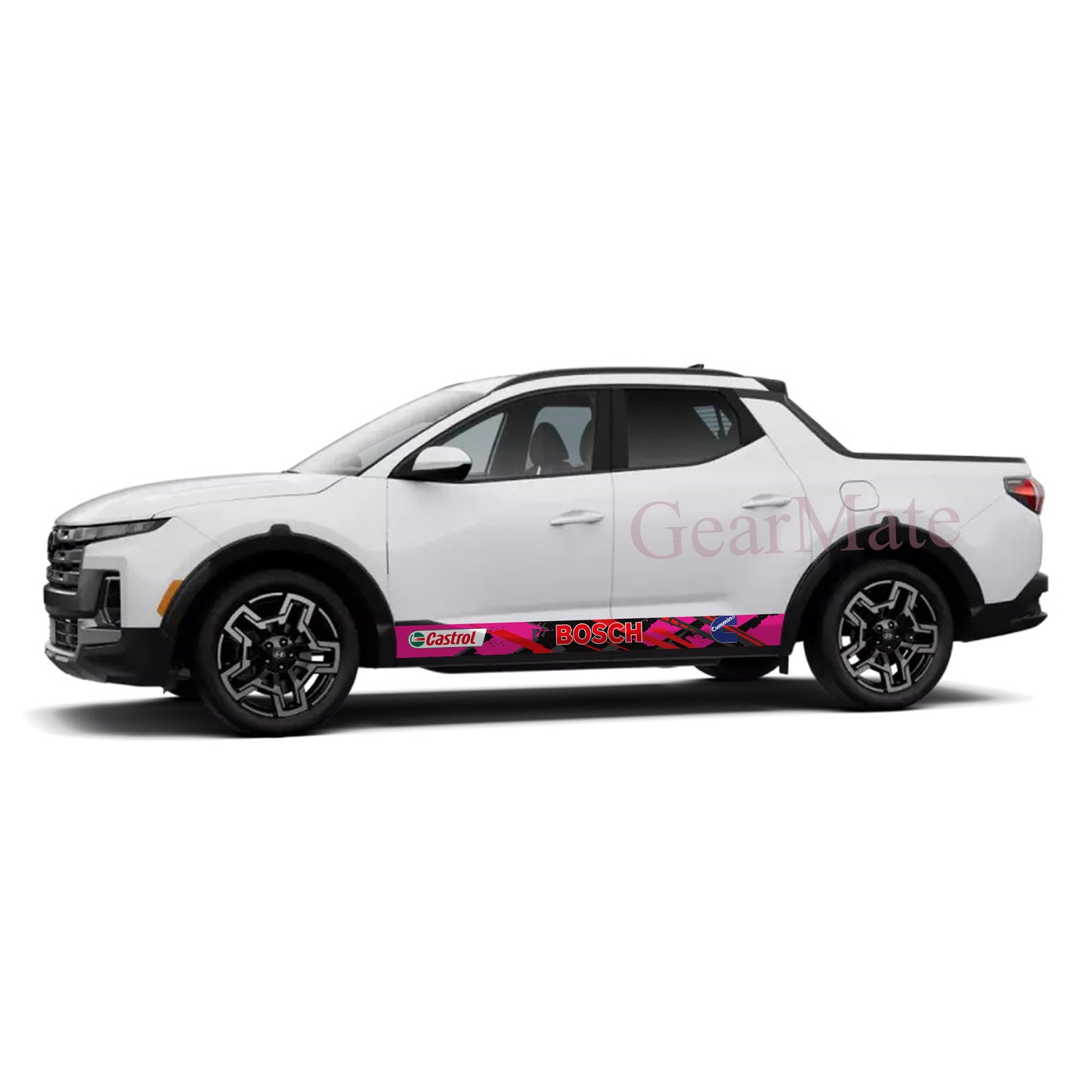 Racing Pink Bosch Rocker Panel Graphic Decal Kit (Left & Right Sides) - High Quality Vinyl for Trucks & SUVs