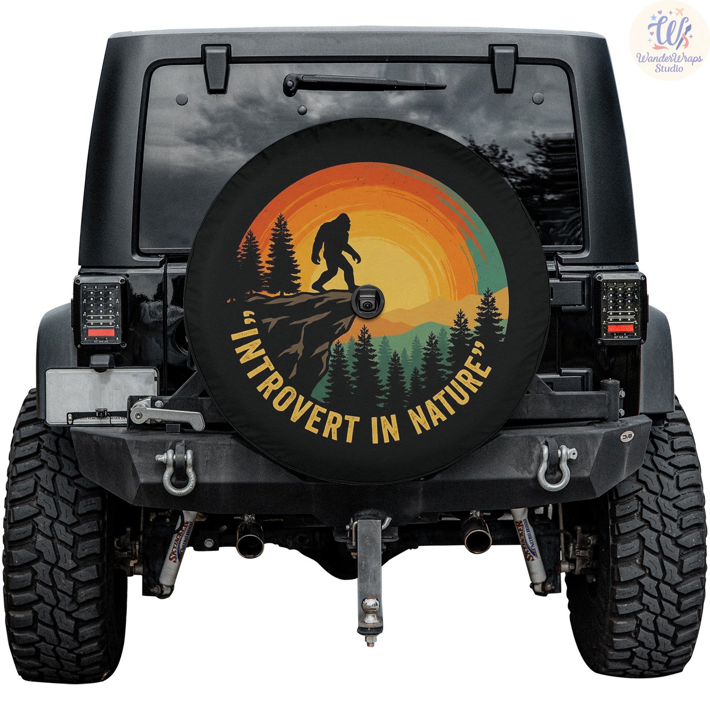 Introvert In Nature Spare Tire Cover – Waterproof UV Resistant Protector with Camera Hole