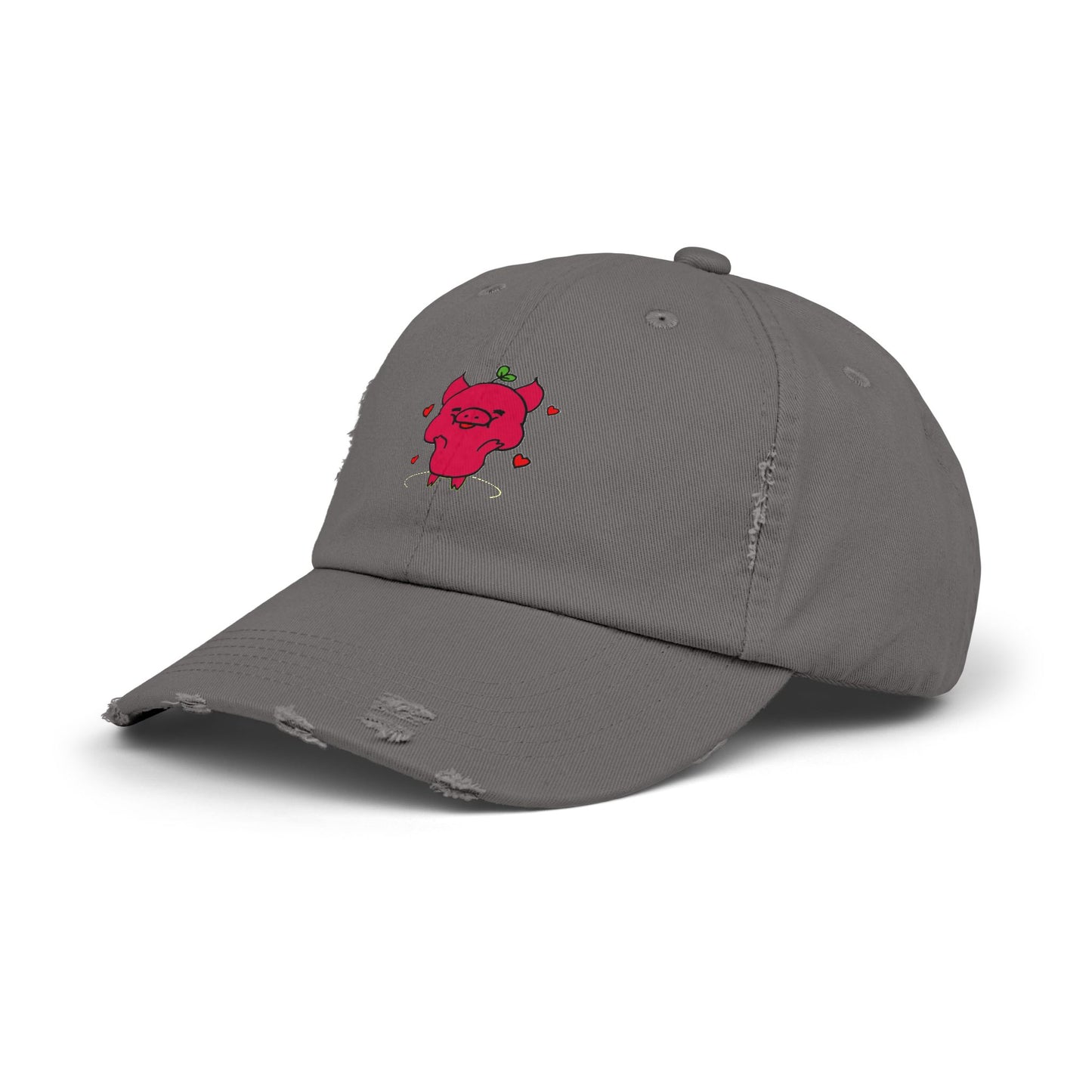 Pig Vintage Distressed Dad Hat Unisex Adjustable Cotton Twill Baseball Cap for Casual Everyday Wear