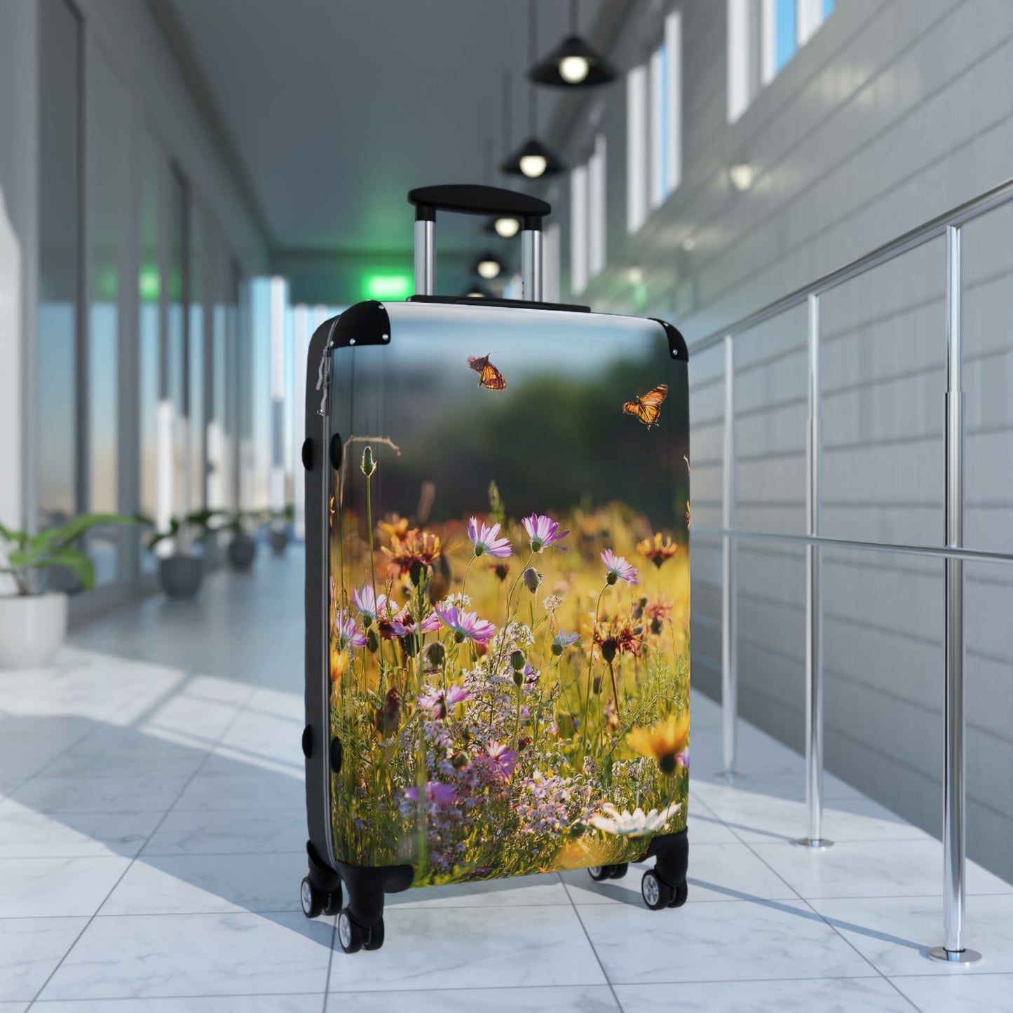 Nature Butterflies In a Field Art Carry-On Suitcase - Stylish Luggage for Travelers