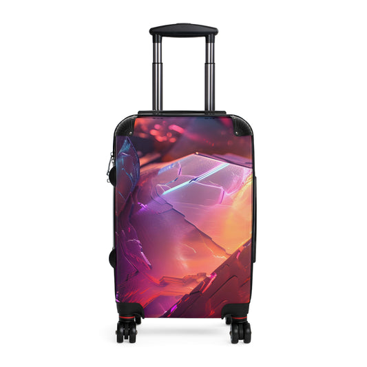 Abstract Gemstone Crystals Art Carry-On Suitcase - Stylish Luggage for Travelers
