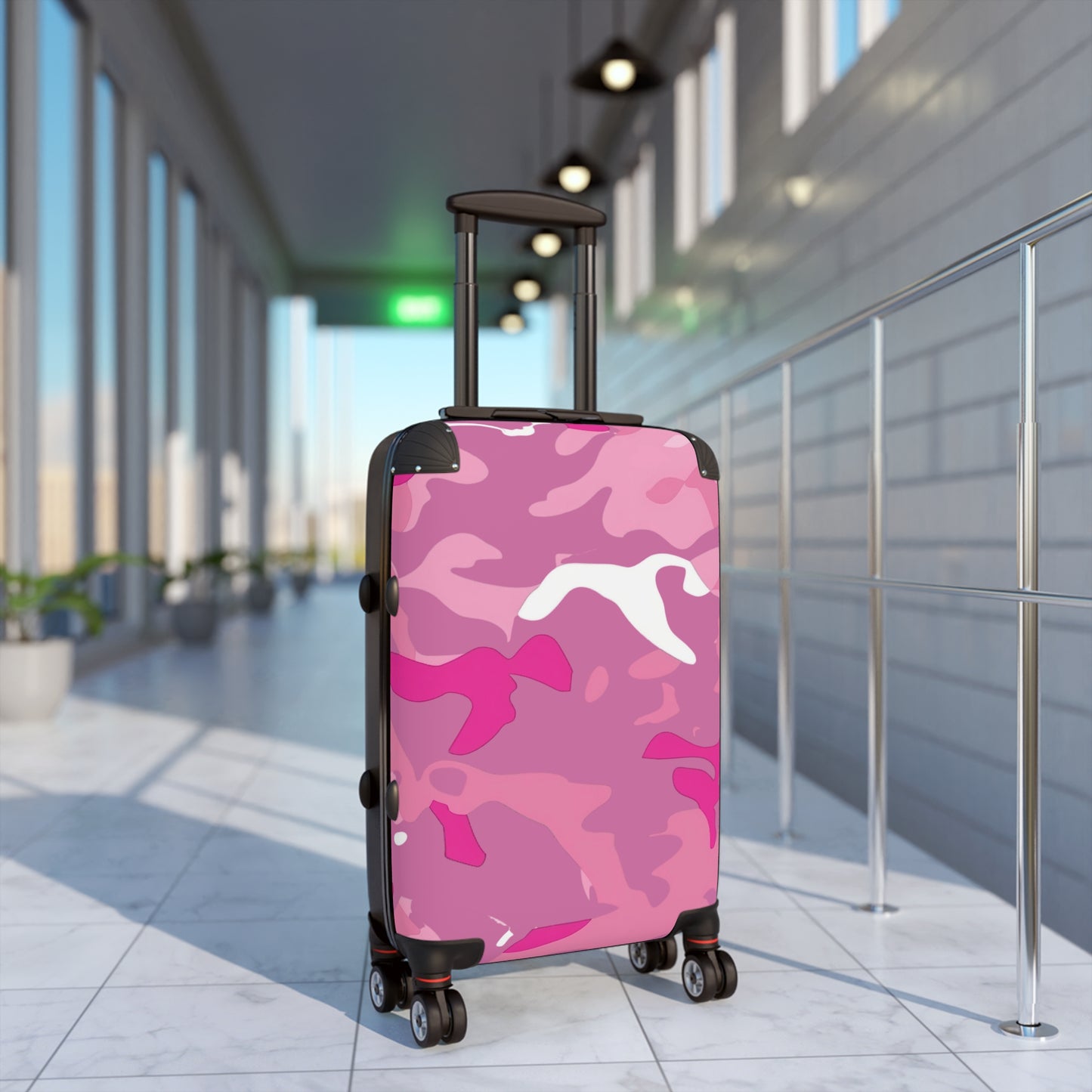 Abstract Pink Camo Art Carry-On Suitcase - Stylish Luggage for Travelers