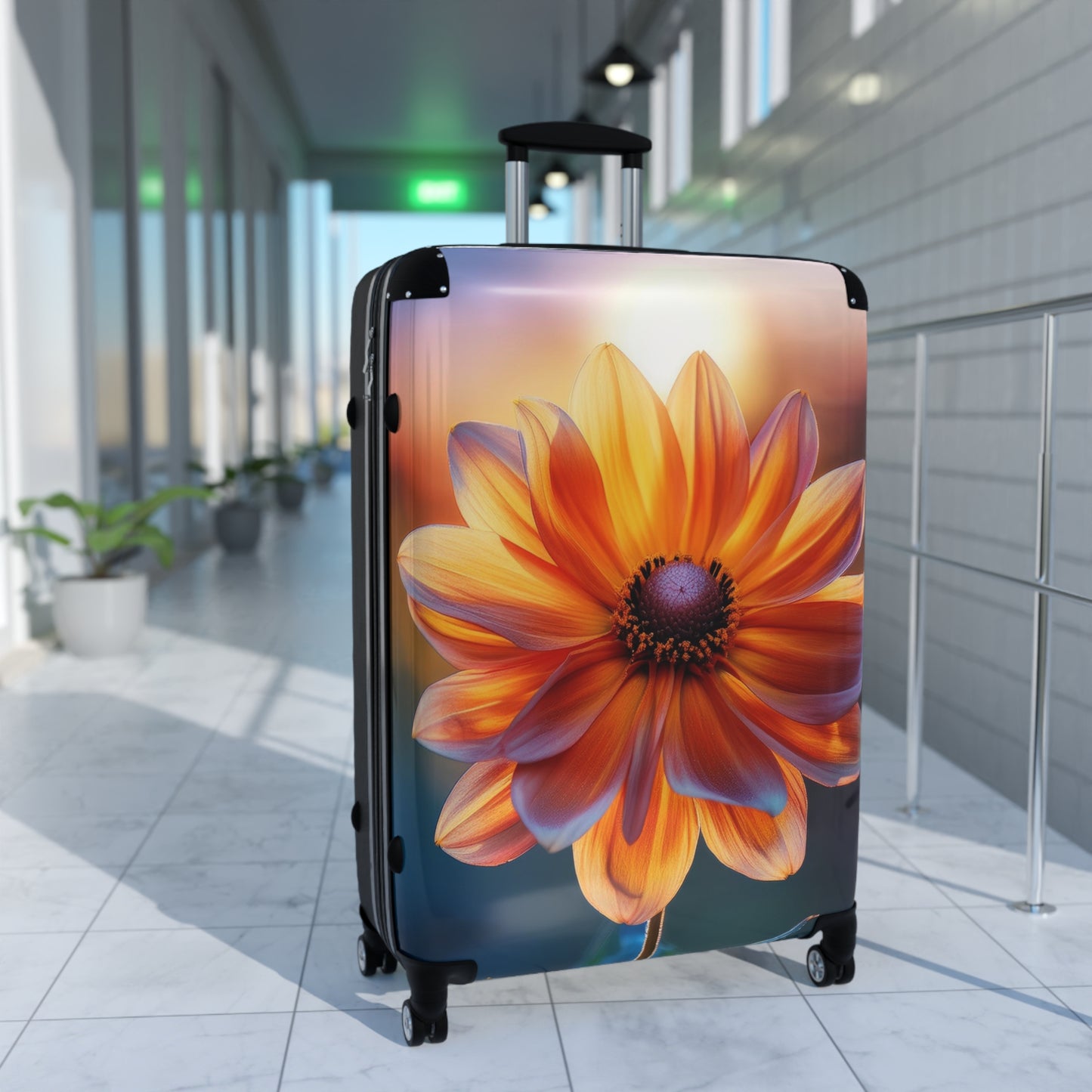 Nature Flowers Floral Orange Glow Art Carry-On Suitcase - Stylish Luggage for Travelers