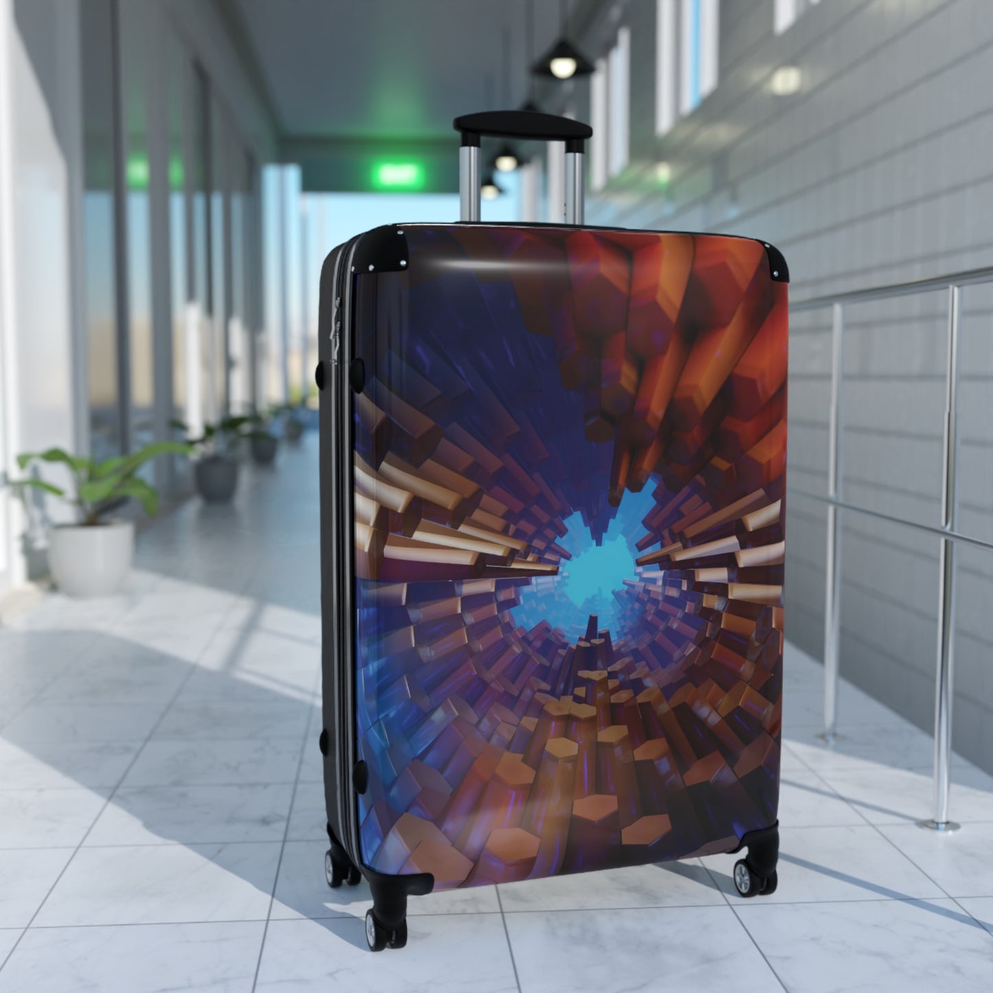 Abstract Hexangon Art Carry-On Suitcase - Stylish Luggage for Travelers