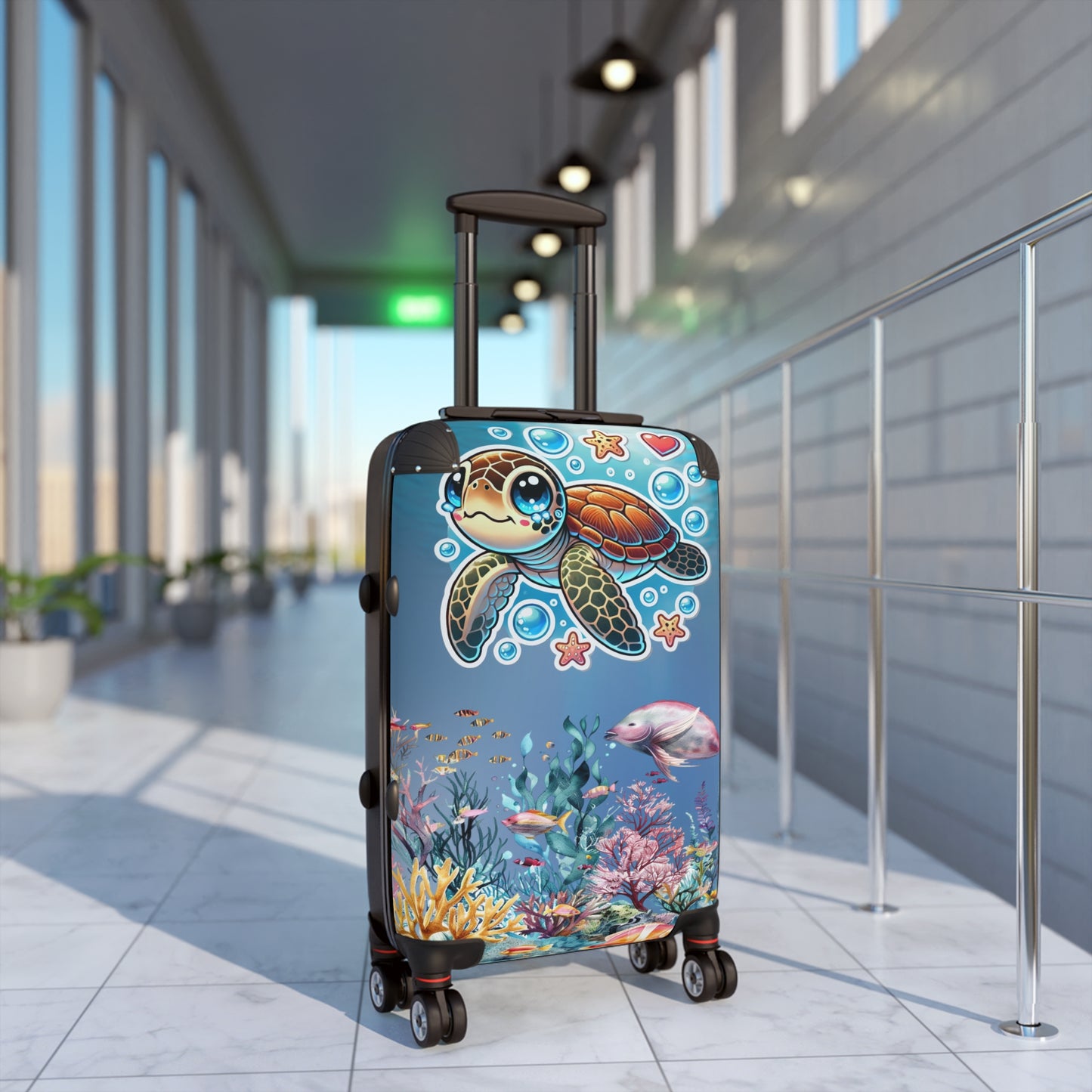 Nature Ocean Sea Turtle Cute Art Carry-On Suitcase - Stylish Luggage for Travelers