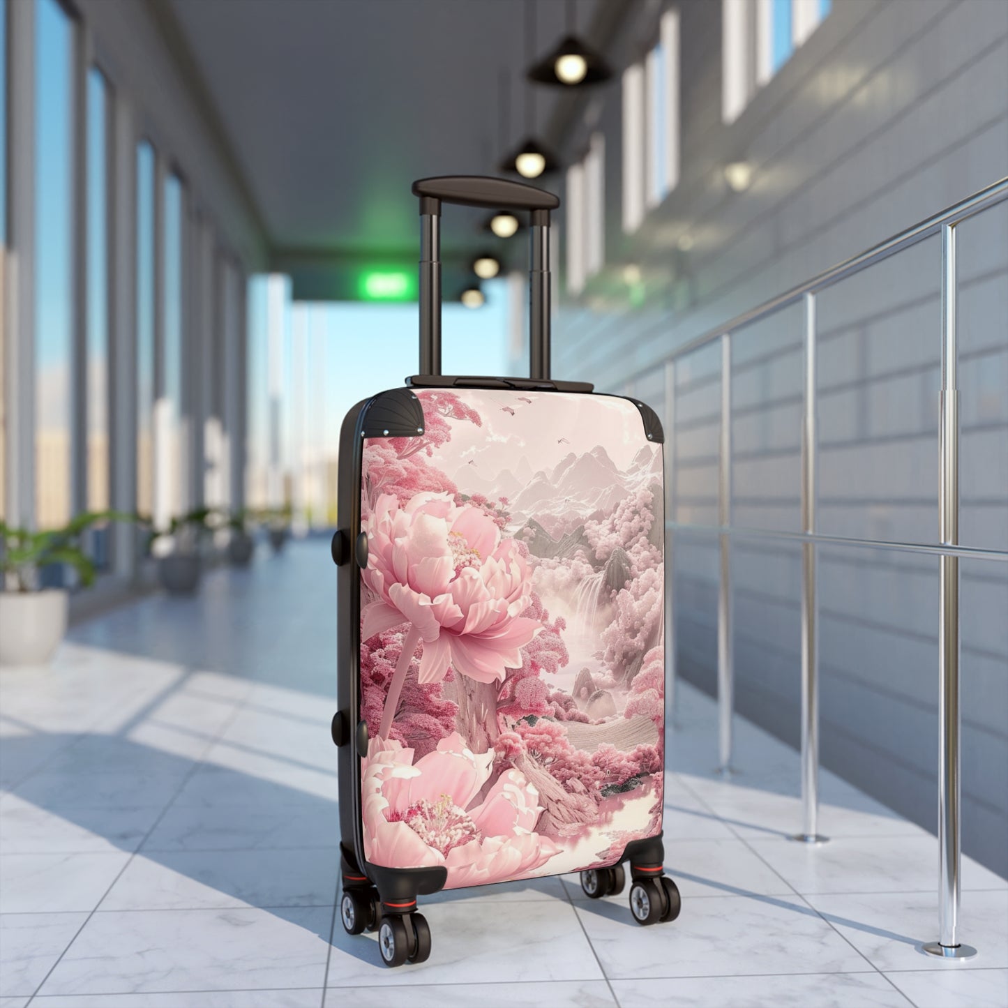 Nature Flowers Floral Animated Pink Flowers Carry-On Suitcase - Stylish Luggage for Travelers