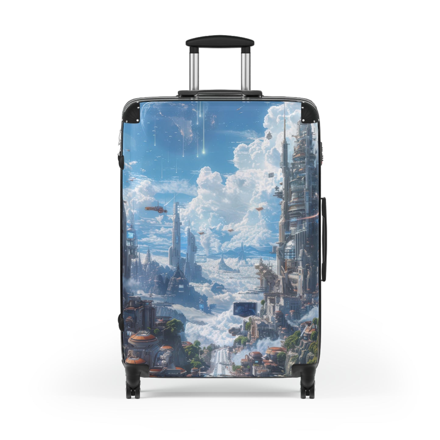 Nature Futuristic Cityscape Art Carry-On Suitcase - Stylish Luggage for Travelers