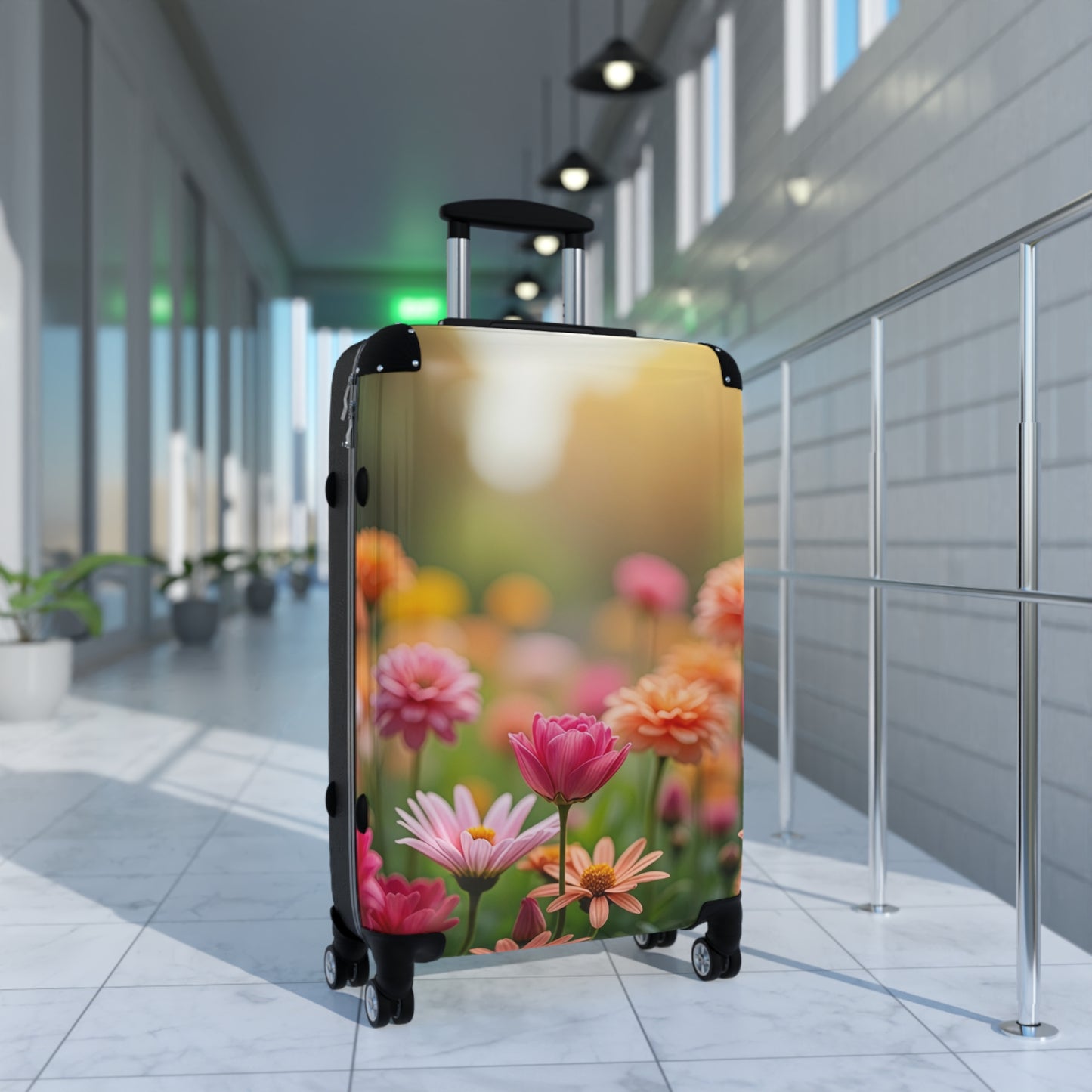 Nature Flowers Floral Field of Flowers Art Carry-On Suitcase - Stylish Luggage for Travelers
