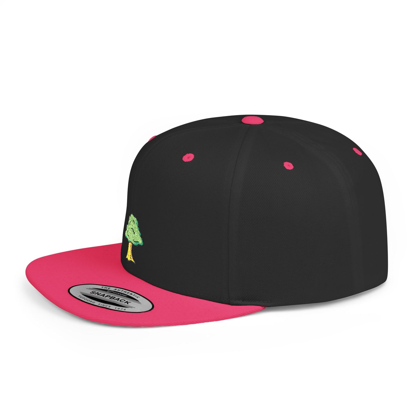 Icons Embroidered Tree Flat Bill Snapback – Lightweight, Custom Fit, Premium Quality